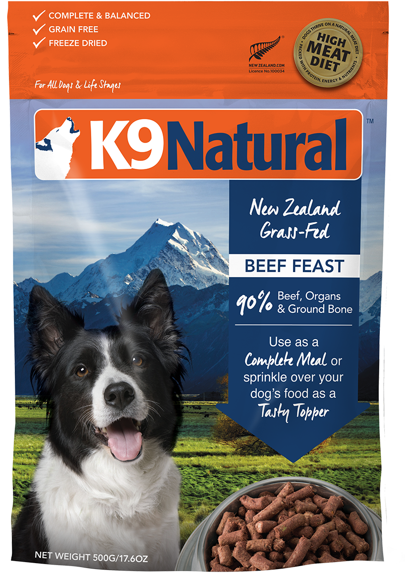 K9 Natural Beef Feast Dog Food Package PNG