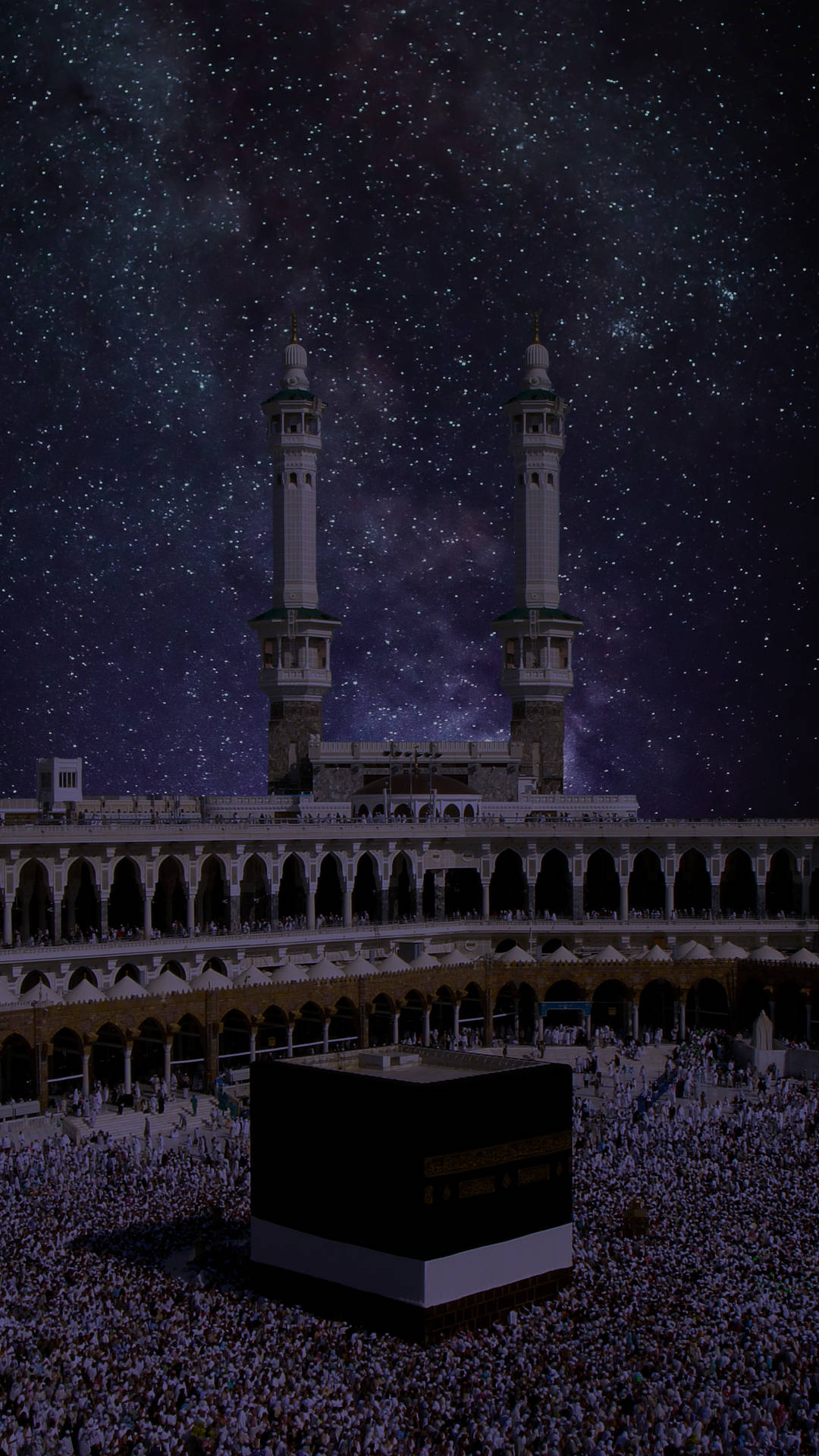 Kaaba Night Starry Sky Background