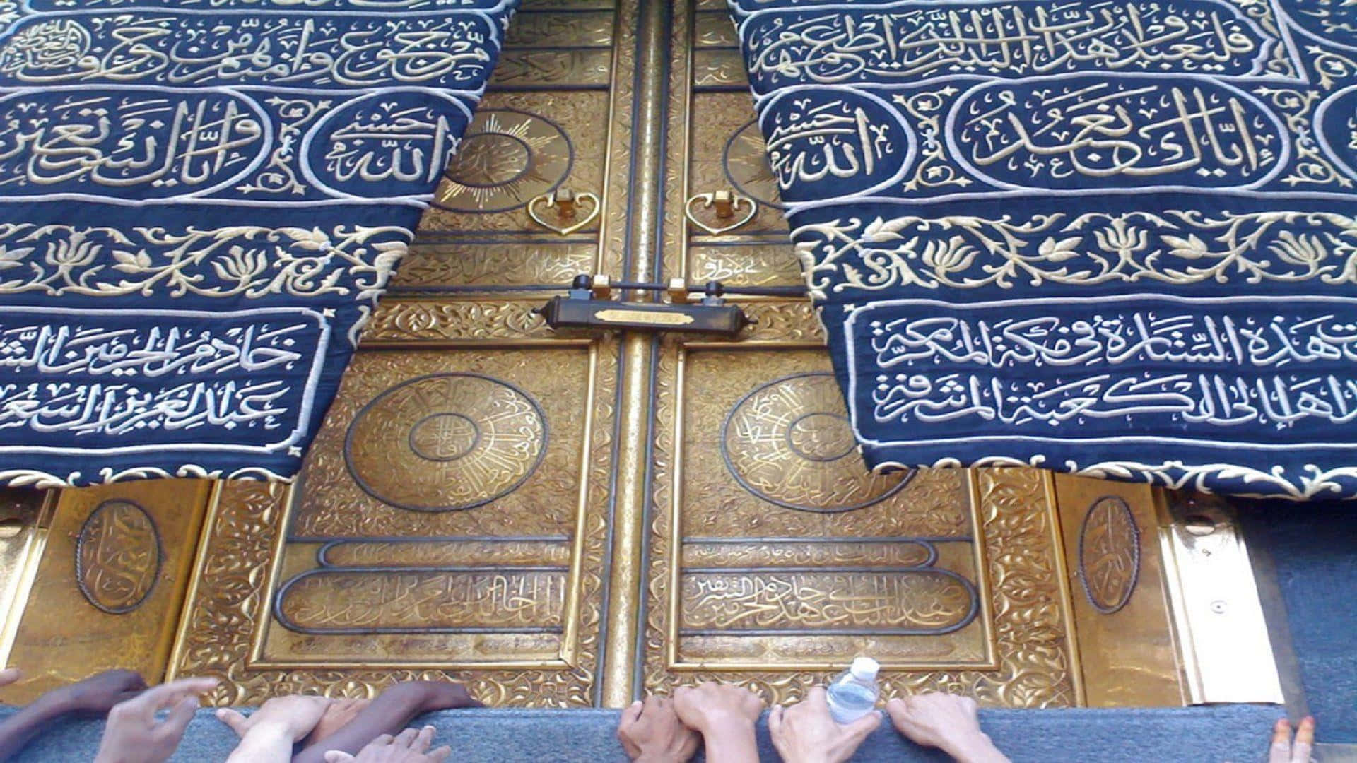 The decorated Kaaba in Mecca, Saudi Arabia.
