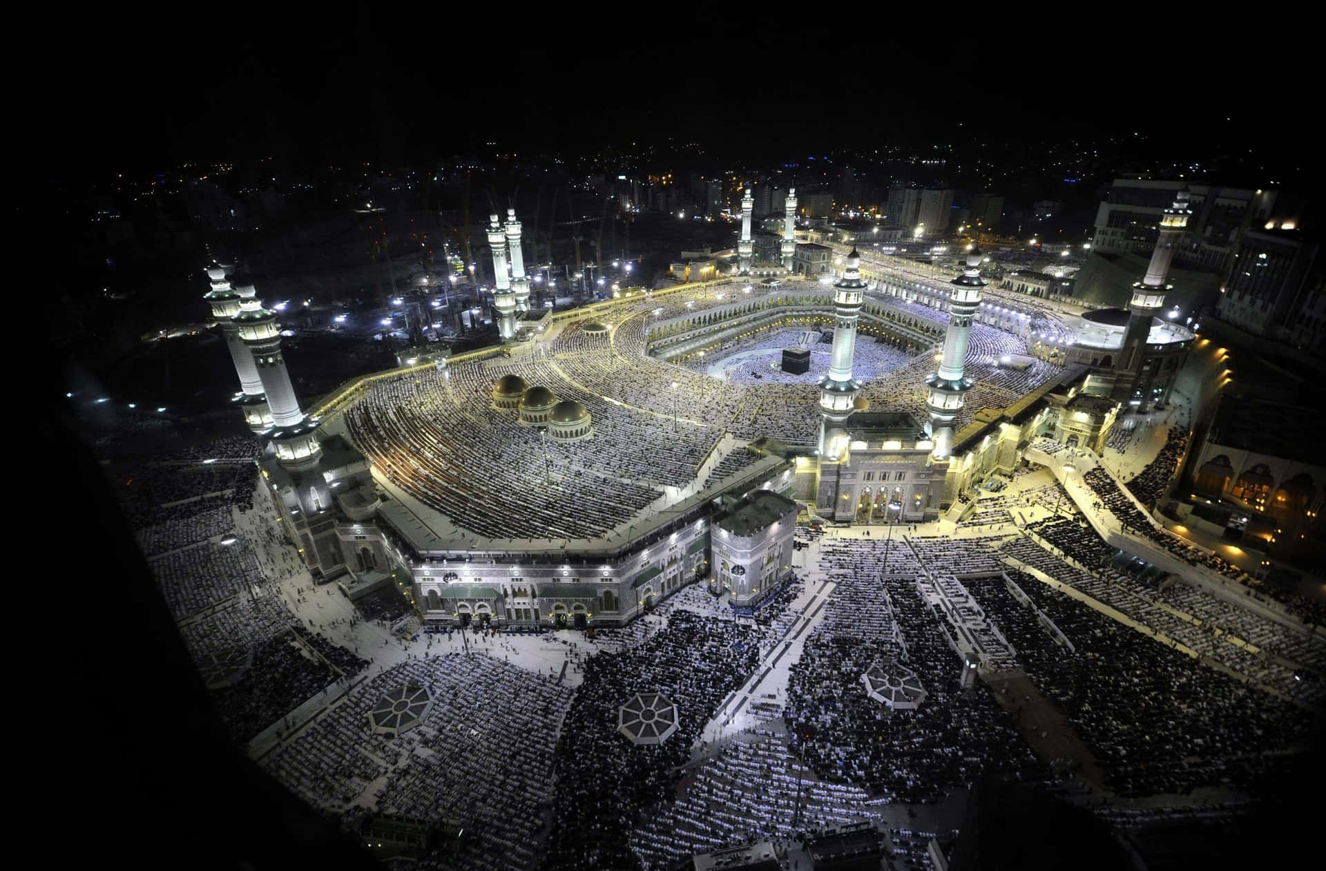 The Grand Mosque Of Mecca Is Seen From A High Tower