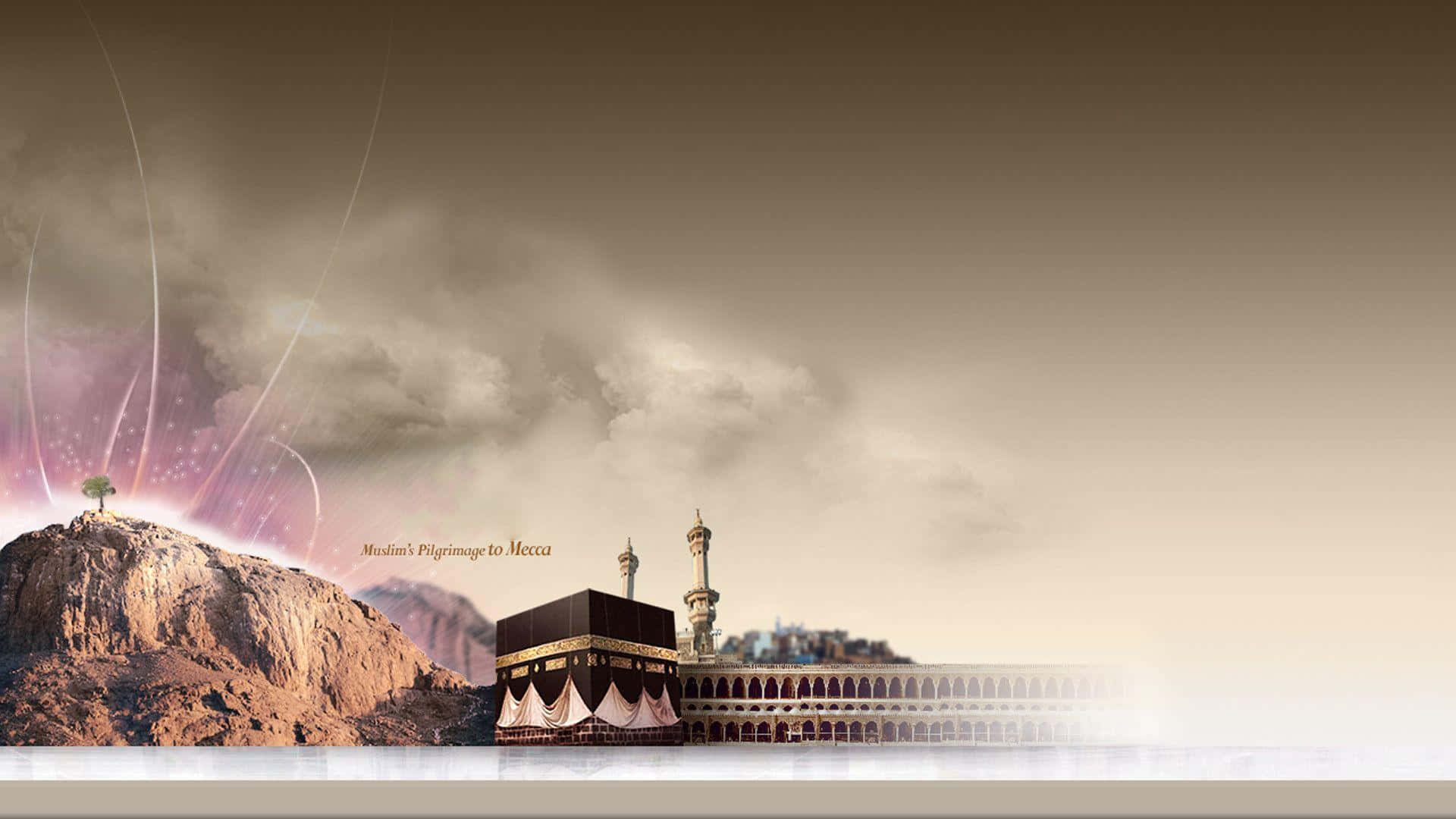 "View of the Kaaba, the holiest place in Islam"