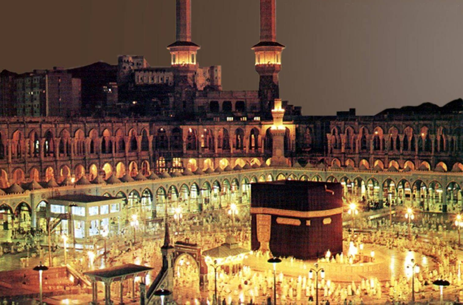 Kaaba med lys Makkah HD Wallpaper