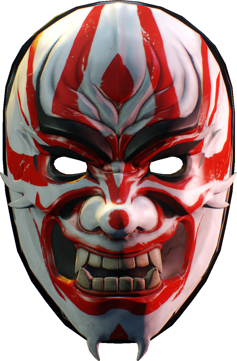 Kabuki Inspired Redand White Mask PNG