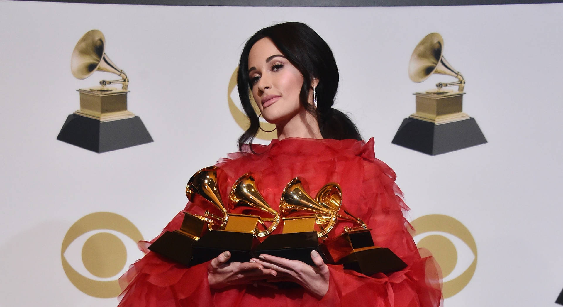 Kacey Musgraves Grammy Trophies Background