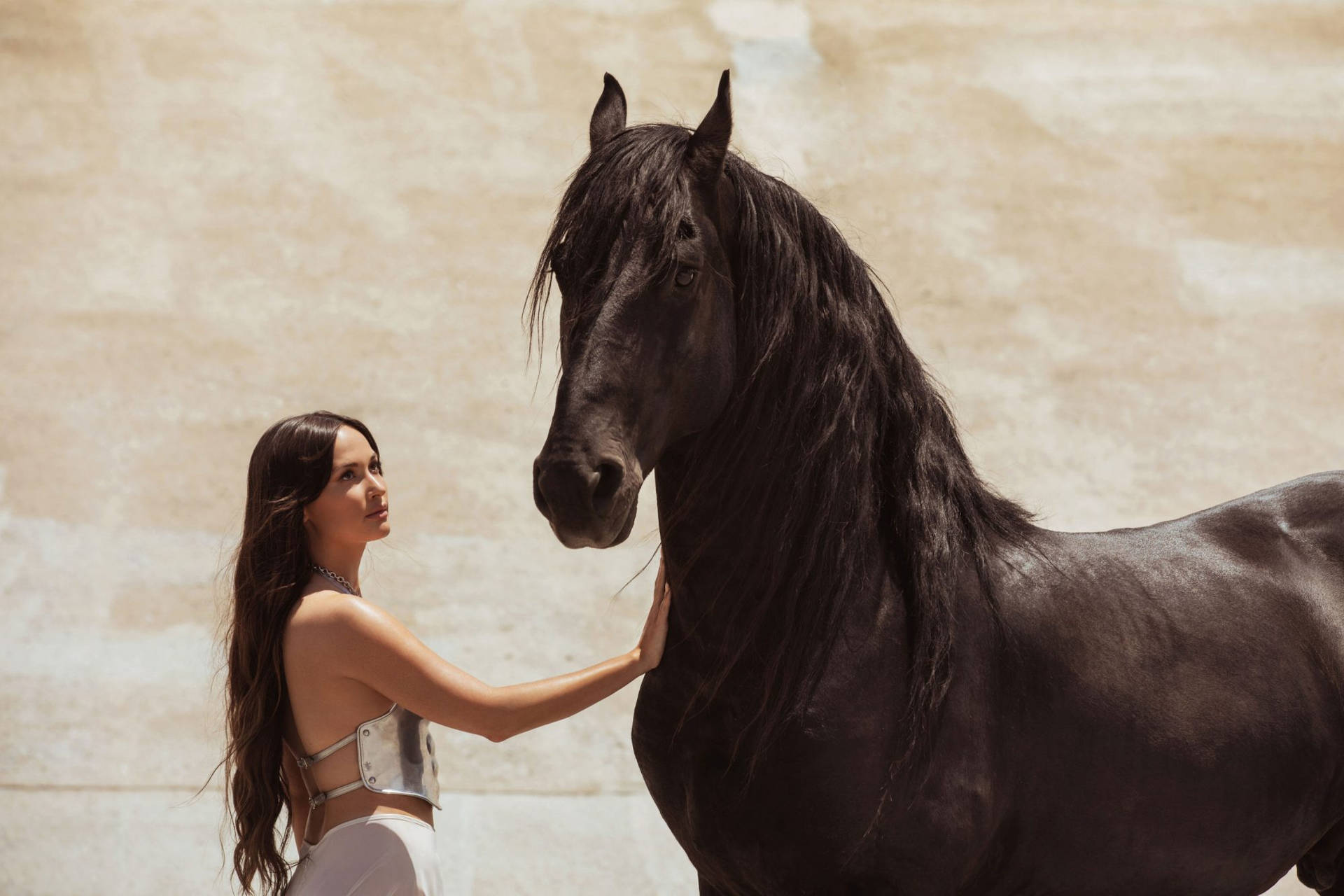 Kacey Musgraves With Black Horse Background