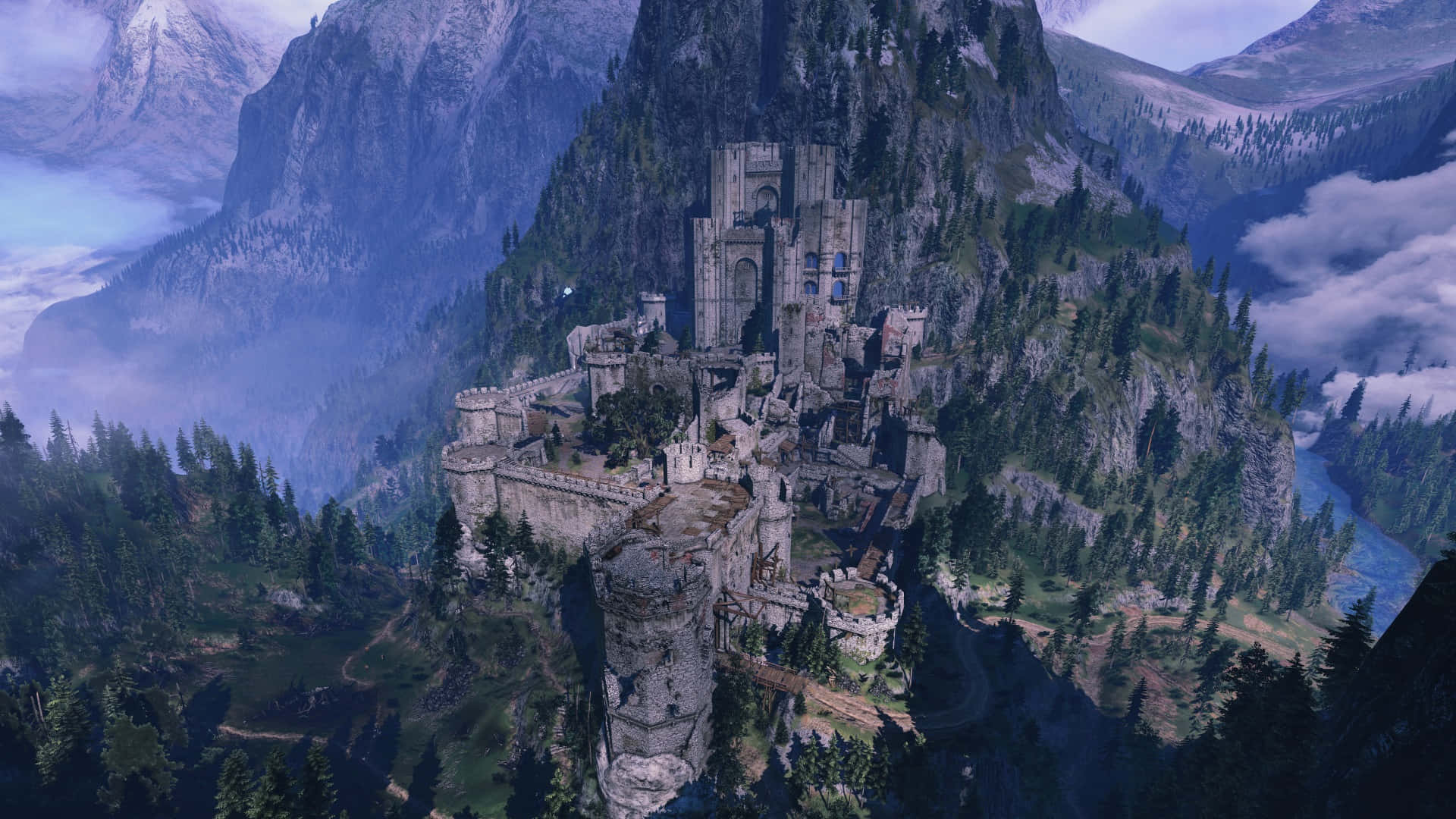 Kaer_ Morhen_ Fortress_ Aerial_ View Wallpaper