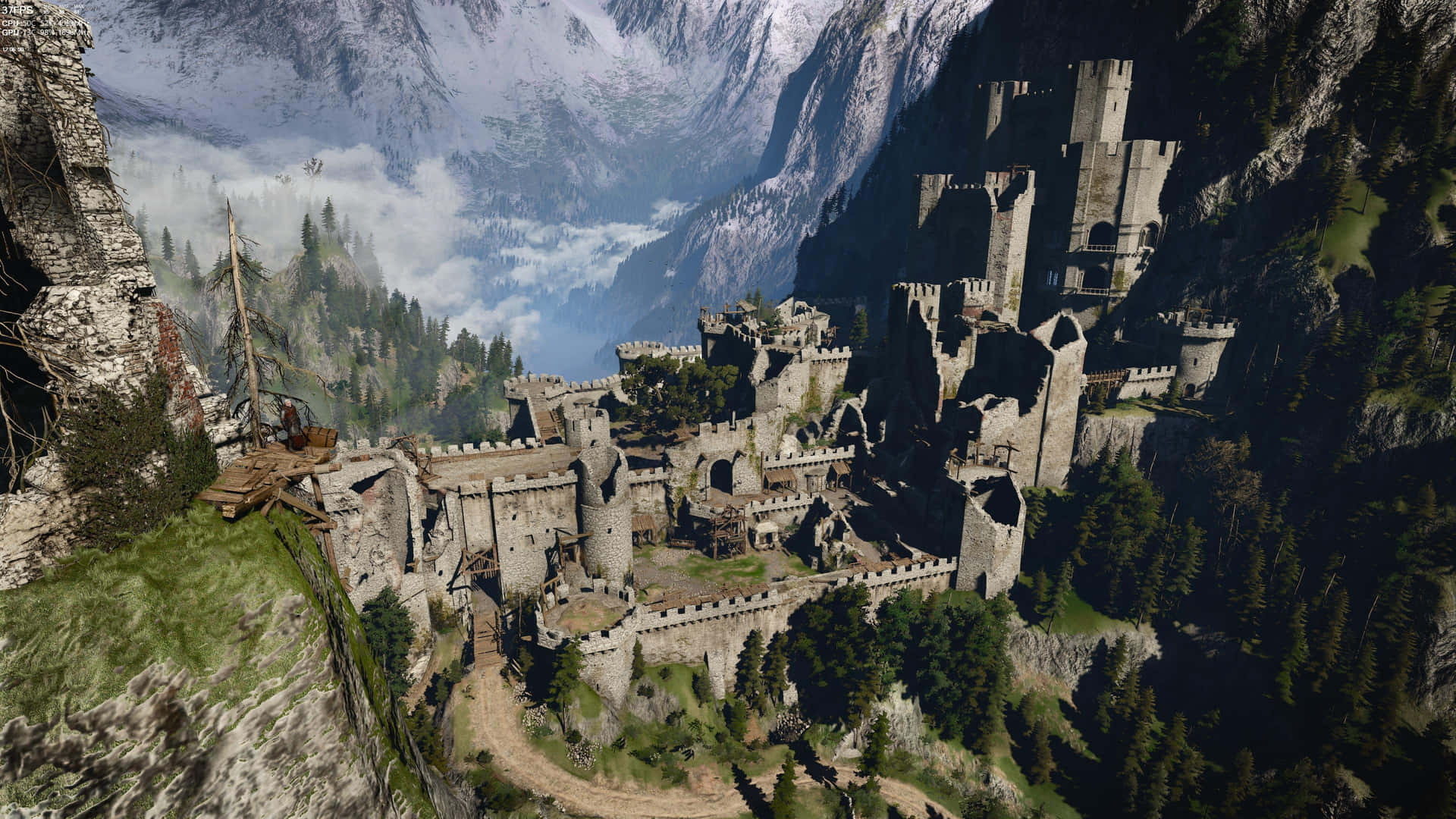 Download Kaer_ Morhen_ Fortress_ Aerial_ View Wallpaper | Wallpapers.com