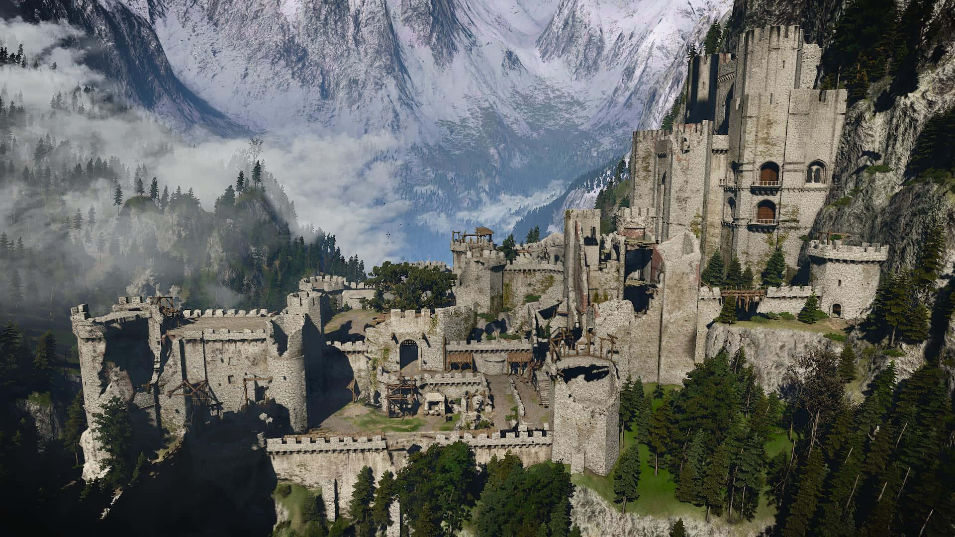 Download Kaer_ Morhen_ Fortress_ Aerial_ View Wallpaper | Wallpapers.com