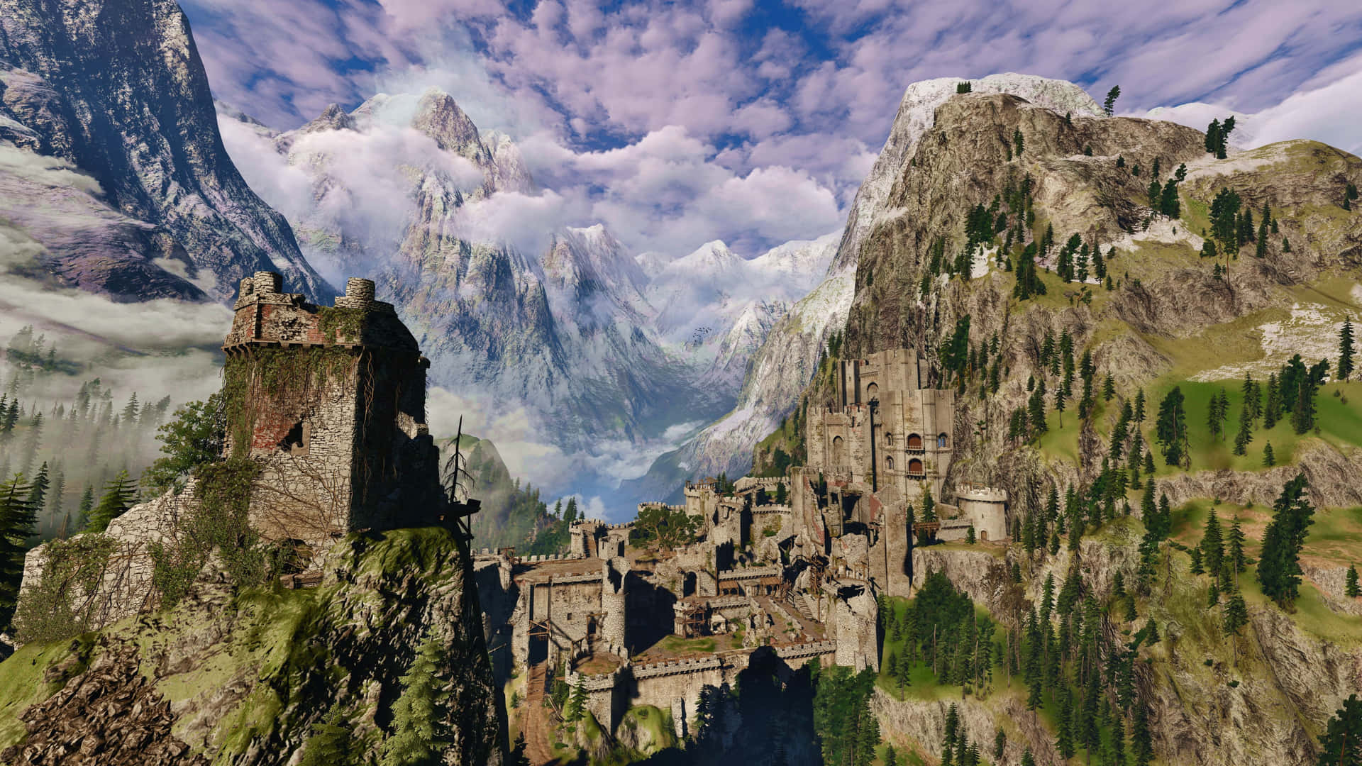 Kaer Morhen Witcher Fortress Landscape Wallpaper