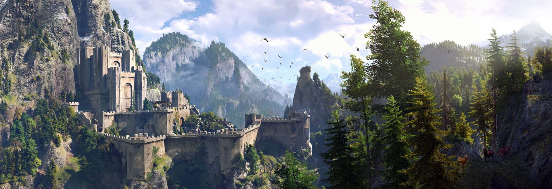 Kaer_ Morhen_ Witcher_ Fortress_ Panorama Wallpaper