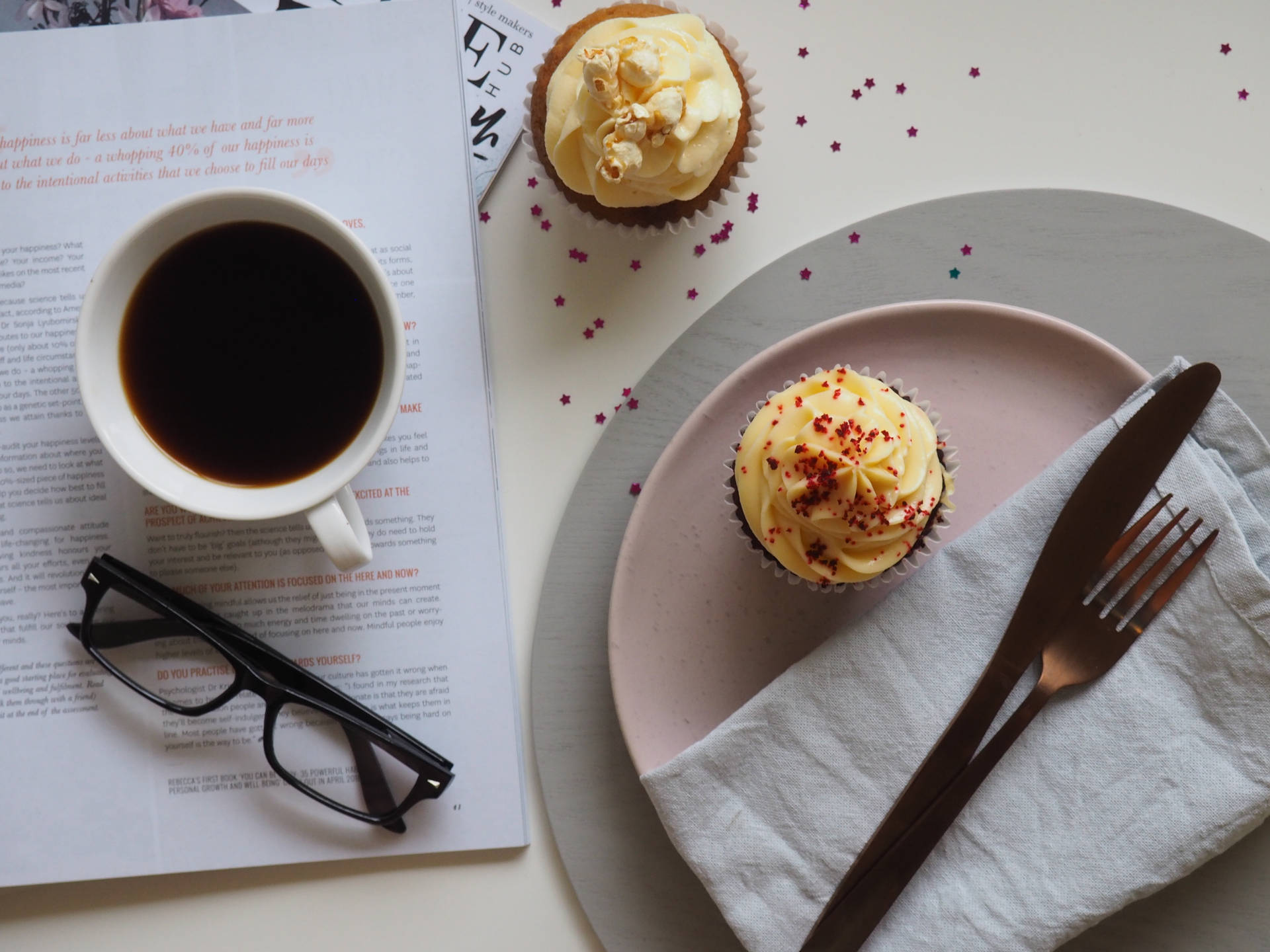 Kaffe Og Cupcakes Food Desktop Wallpaper