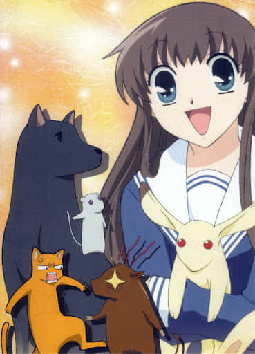 Kagura Sohma En Dierenvrienden Anime Achtergrond