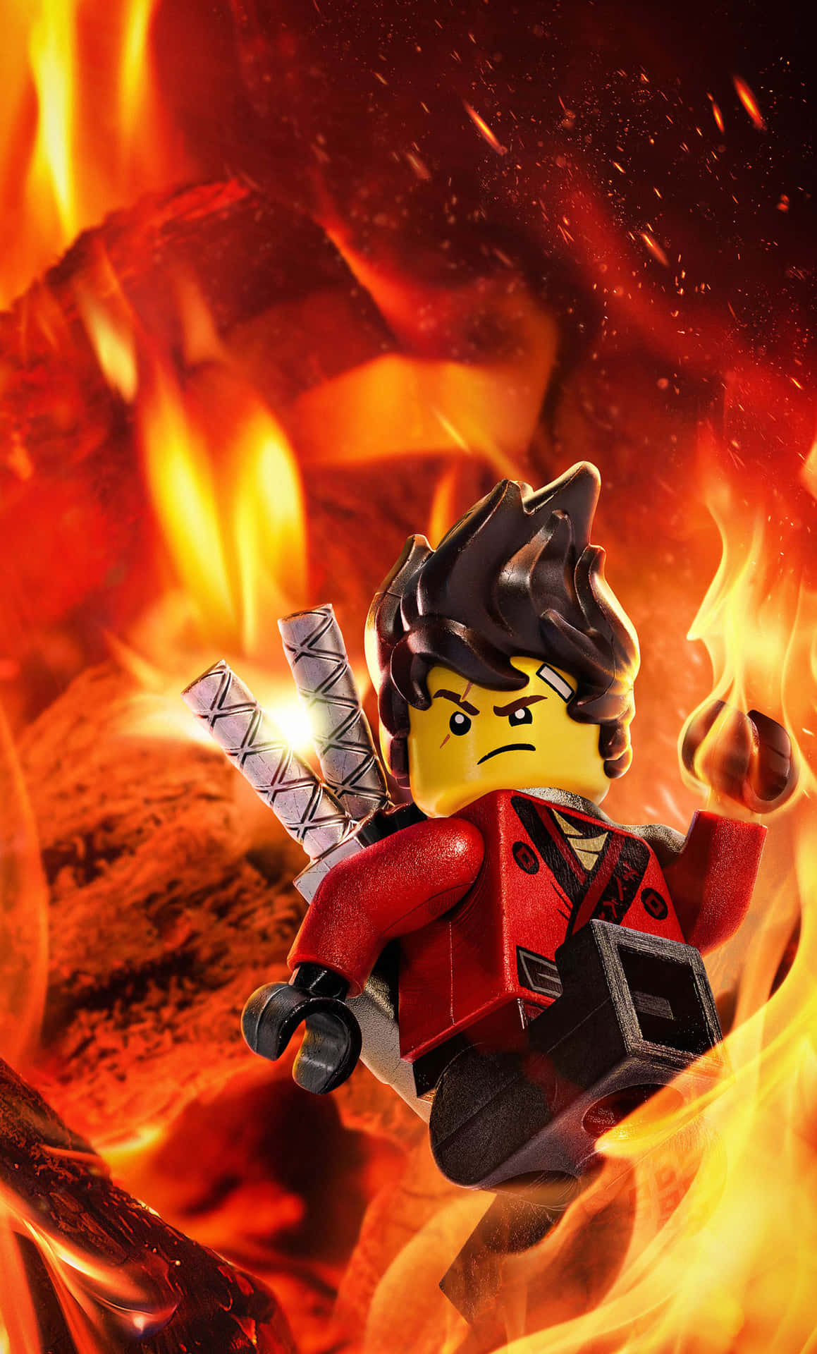 Kai Wielding Fire From The Lego Ninjago Movie Wallpaper