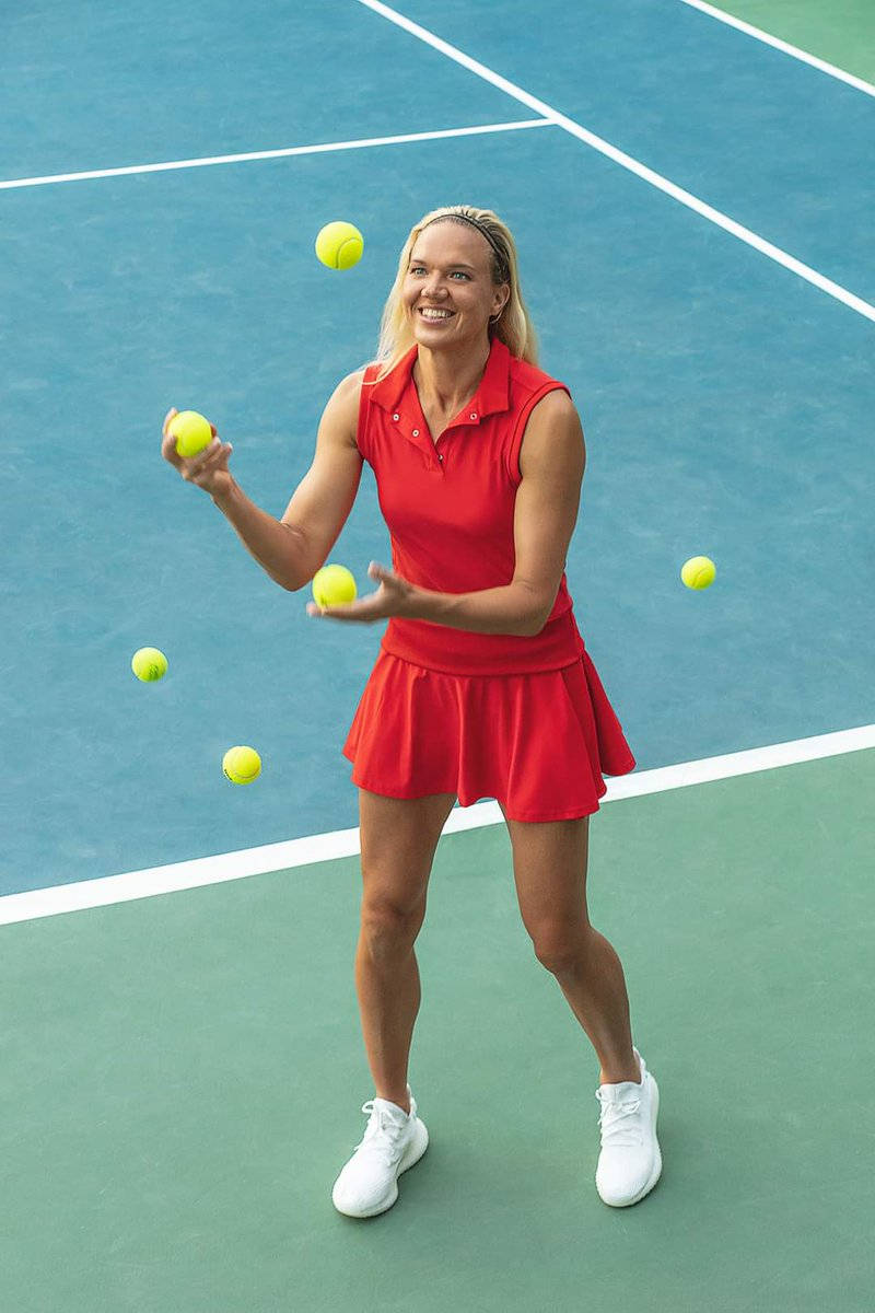 Kaia Kanepi Playing With Tennis Balls Wallpaper