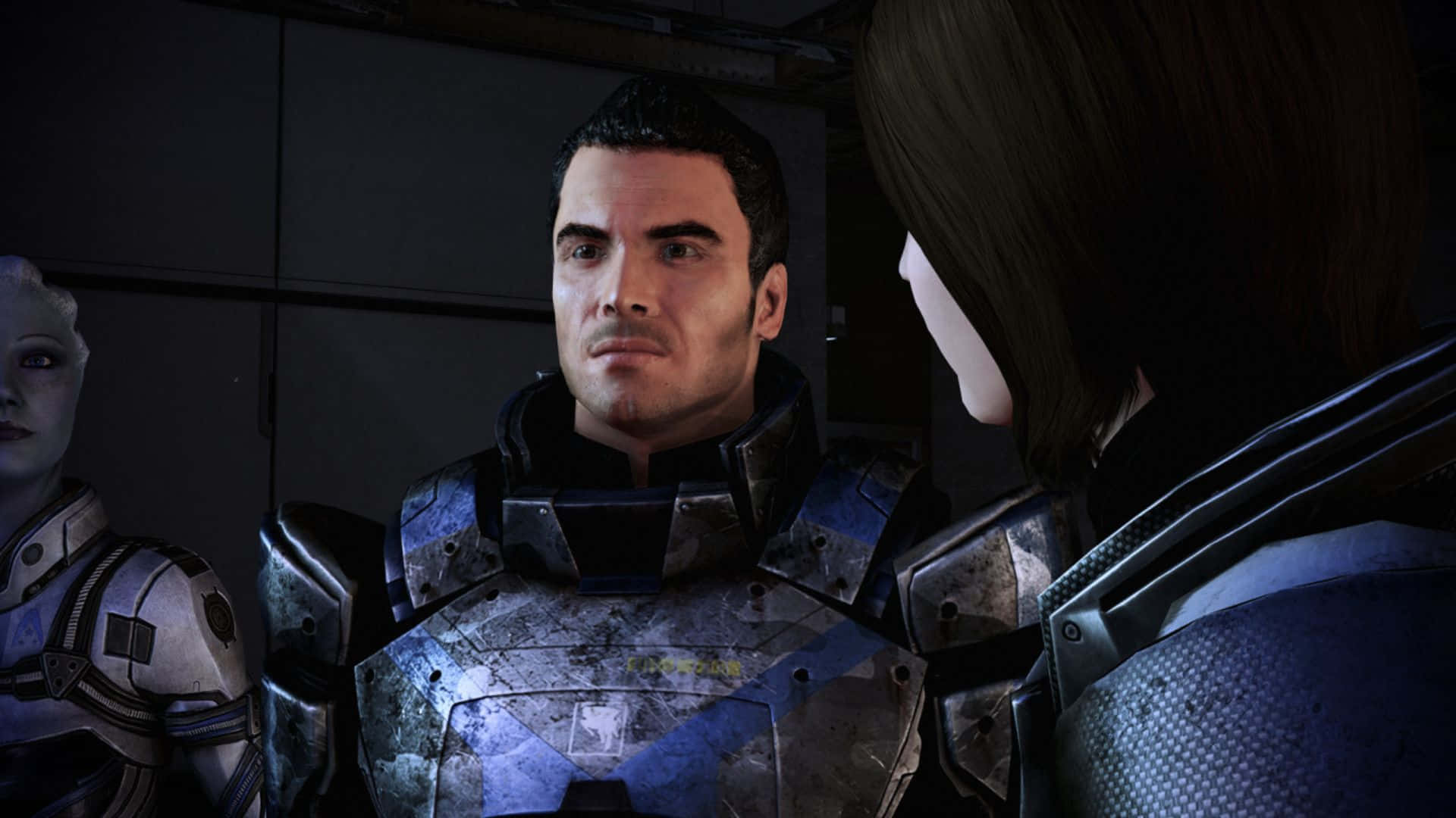 Kaidan Alenko of Mass Effect with a Futuristic Background Wallpaper