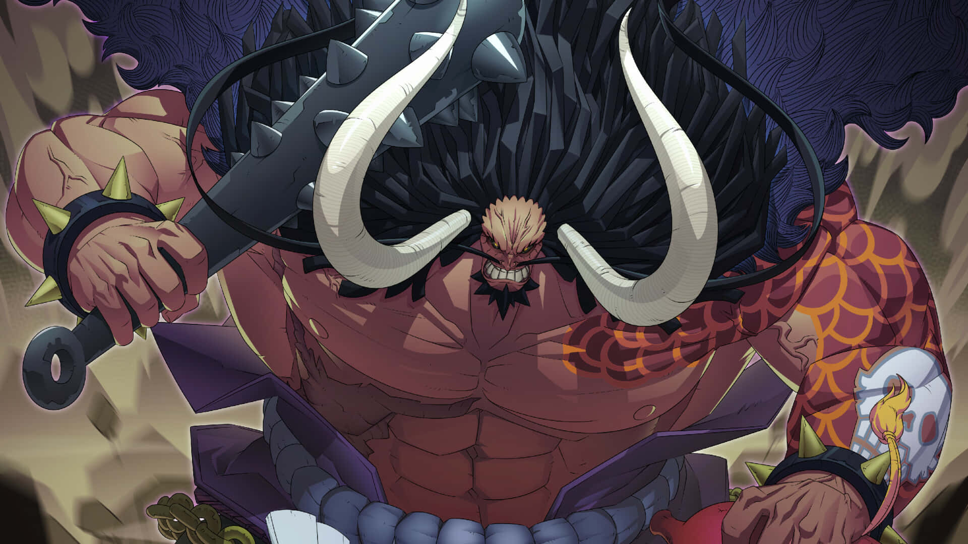 Fearless Kaido Unleashed - One Piece Anime Series Wallpaper