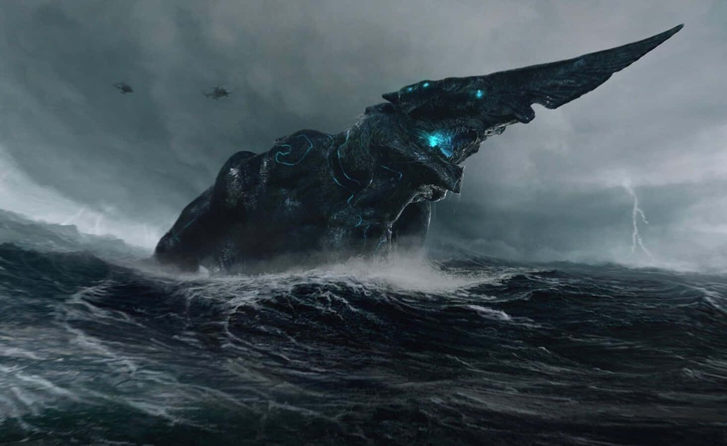 Majestic Kaiju Monster Unleashing Havoc Wallpaper