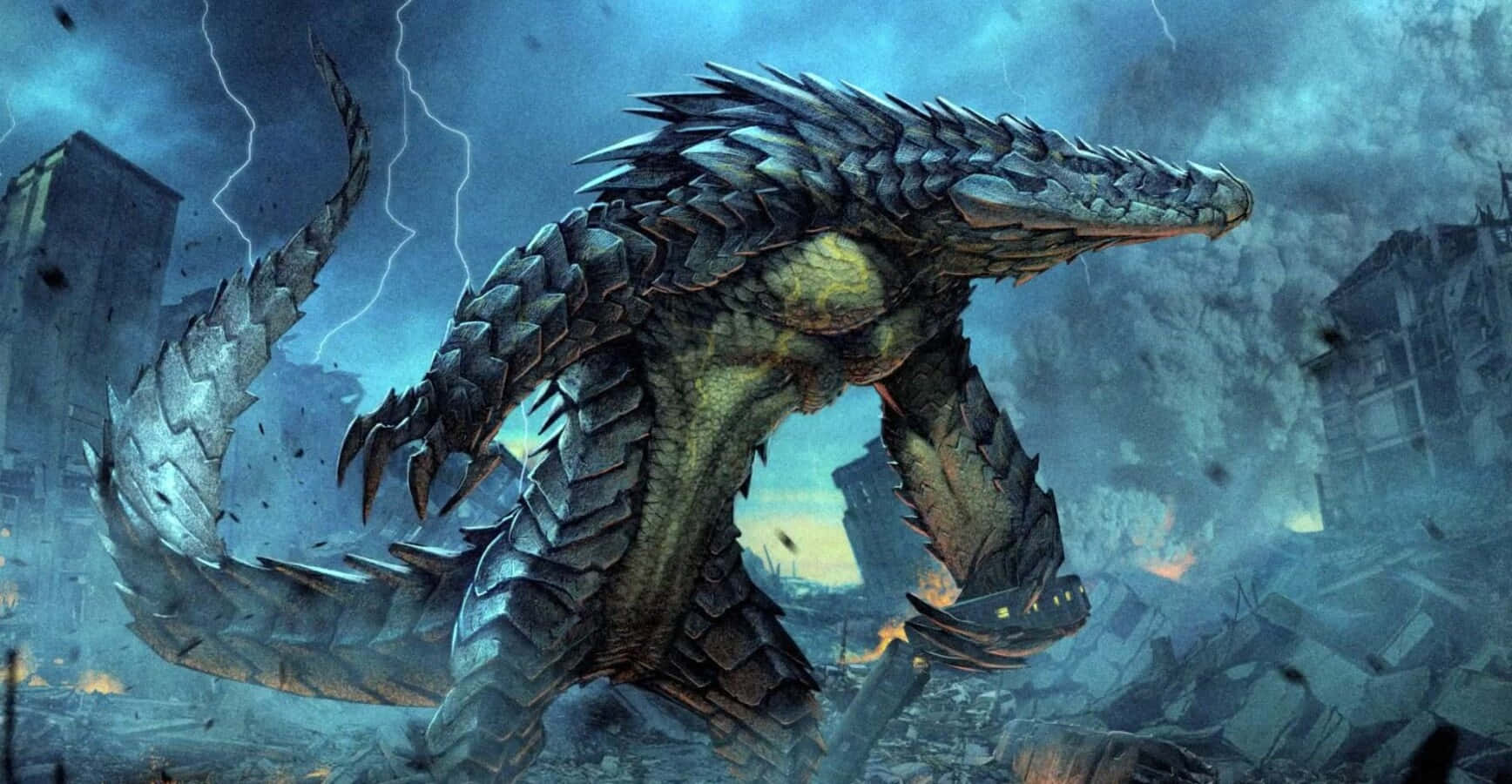 Monstrous Kaiju Emerging from the Ocean Wallpaper