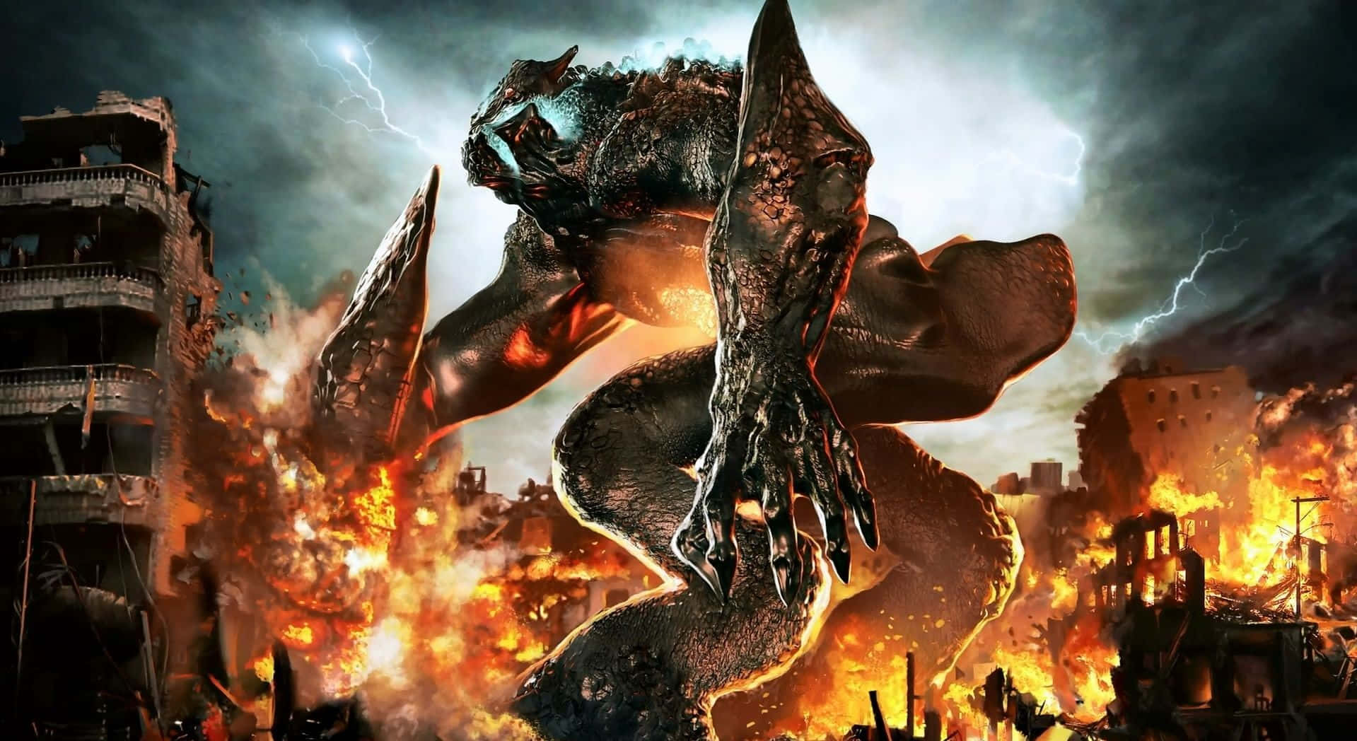 Épicabatalla De Los Titanes Kaiju Fondo de pantalla
