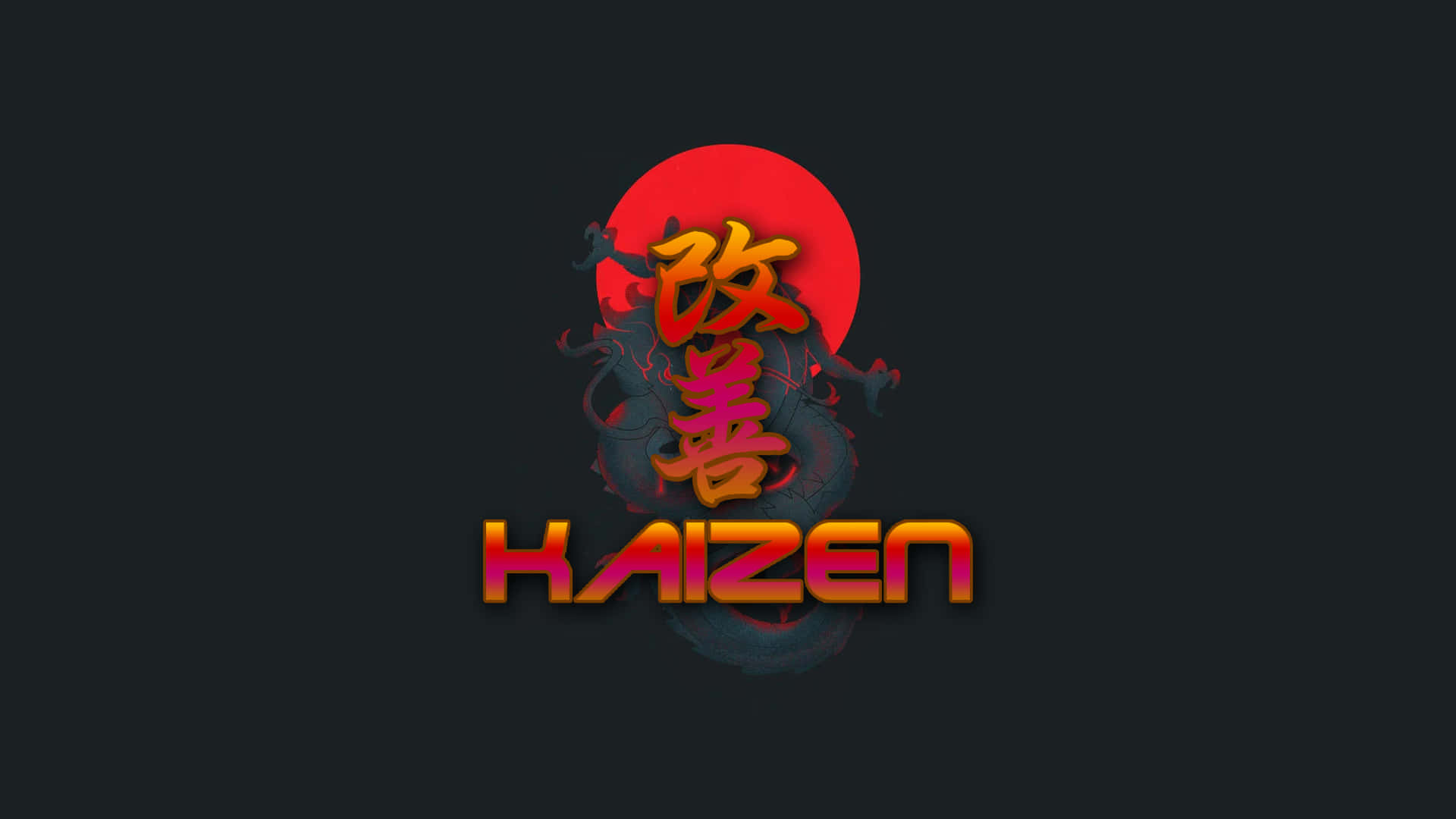 Kaizen Concept Red Sun Graphic Wallpaper