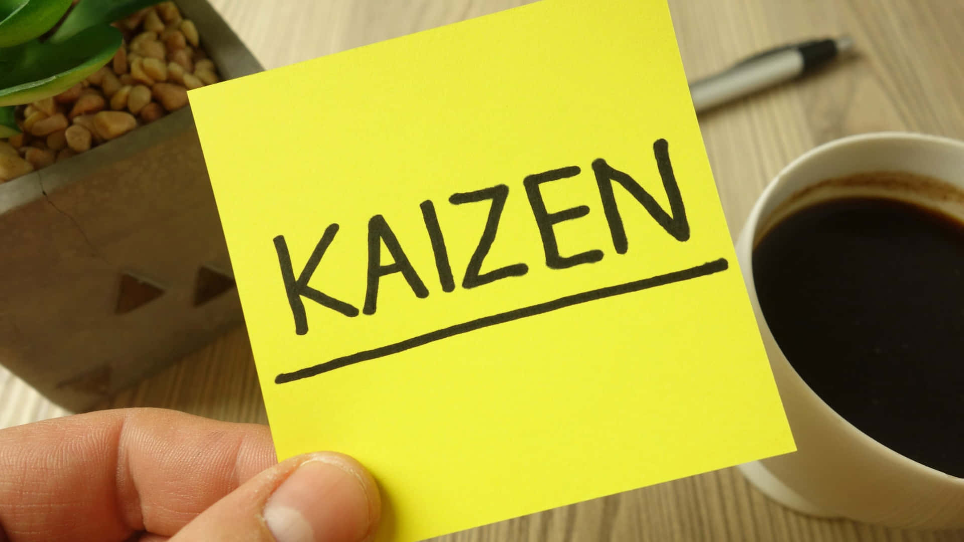 Kaizen Concept Sticky Note Wallpaper