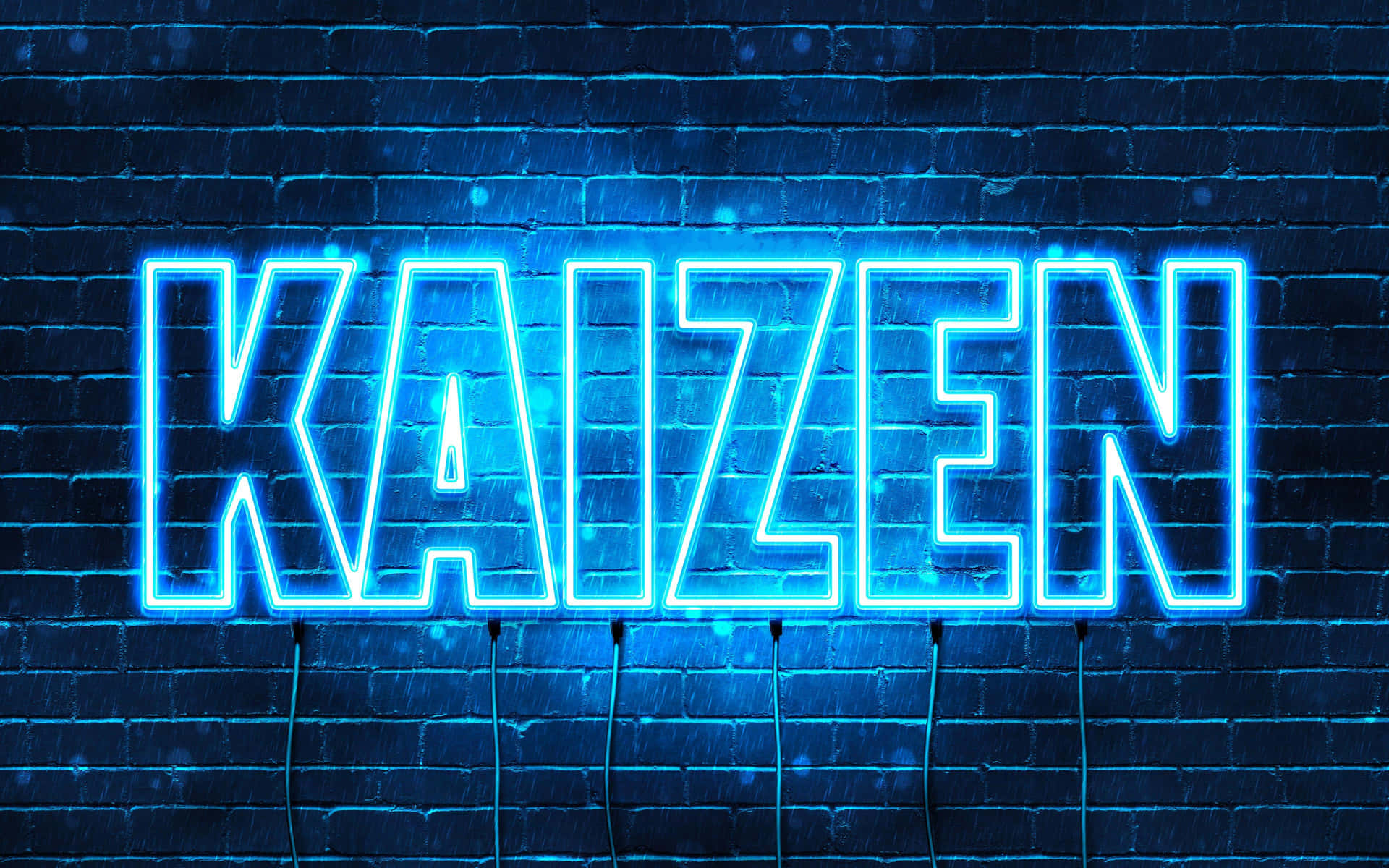 Download Kaizen Neon Signon Brick Wall Wallpaper | Wallpapers.com