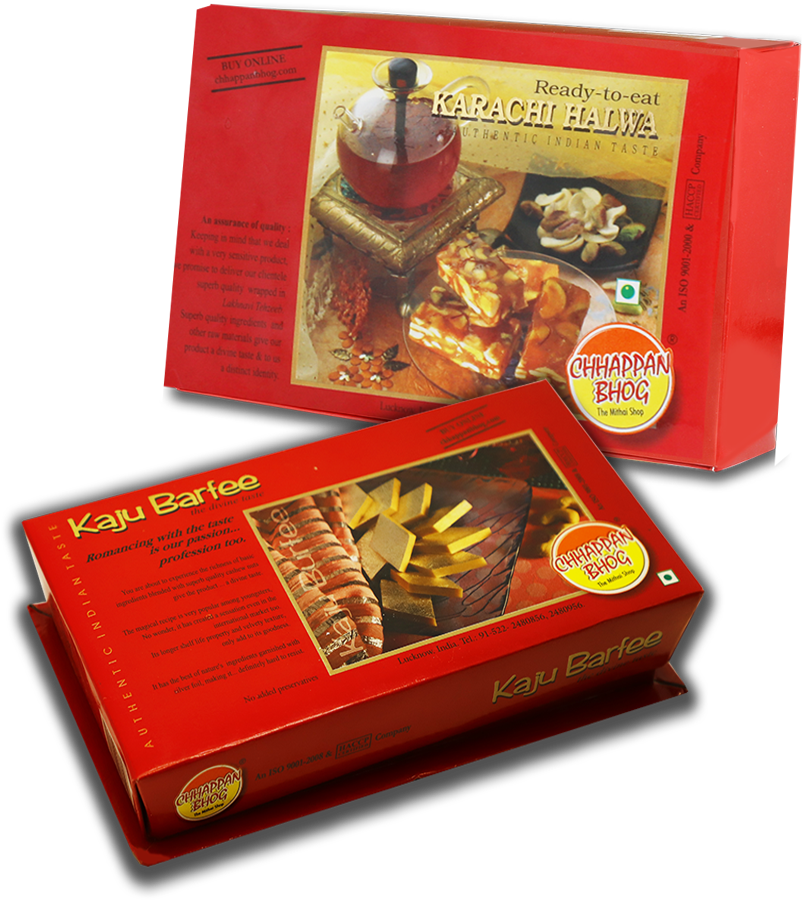 Kaju Barfee Sweet Box Packaging PNG