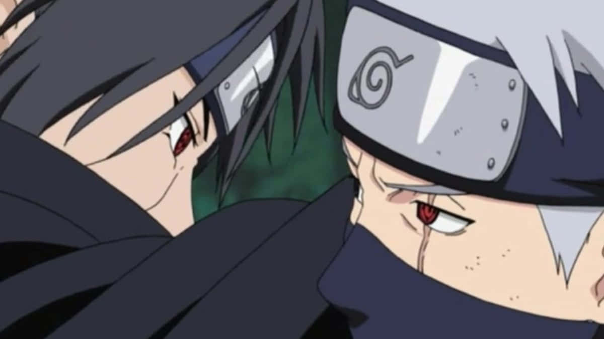 Unforgettable Rivals: Kakashi and Itachi Face-off Wallpaper