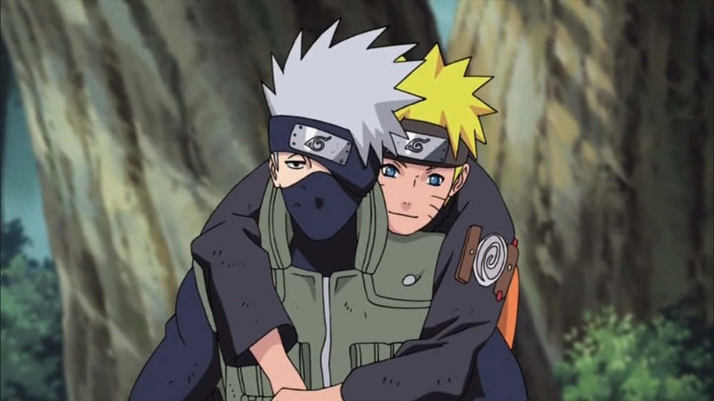 Mentor and Student: Kakashi and Naruto in action Wallpaper