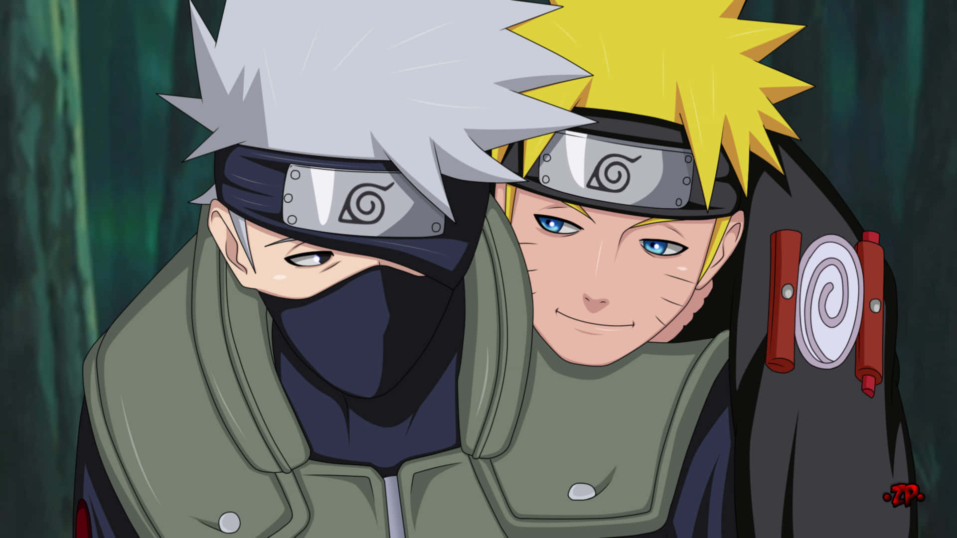 Caption: Kakashi and Naruto - Master and Student Bonding Wallpaper