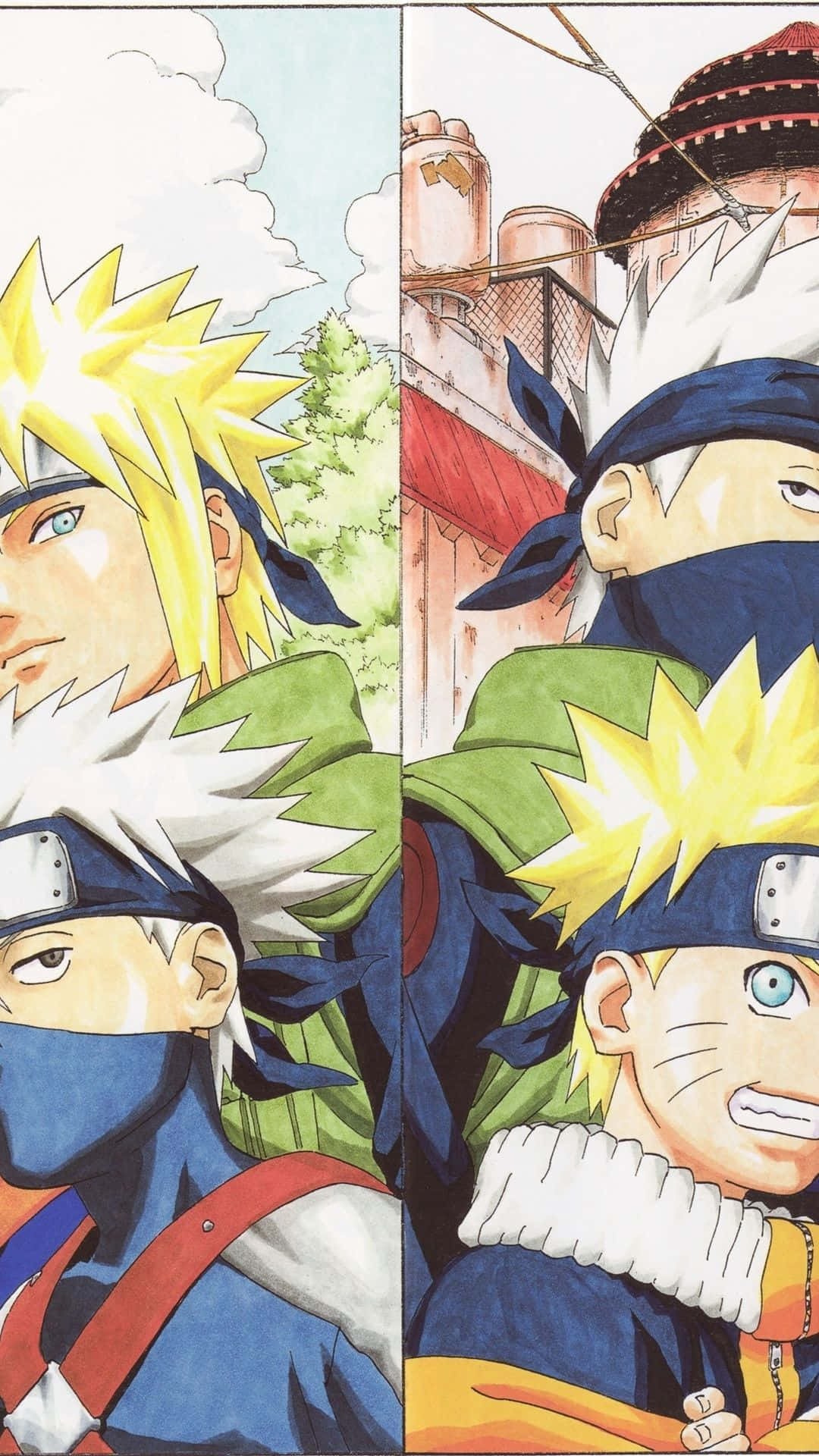 "Kakashi and Obito – two students of the Second Hokage and the strongest shinobi of their era" Wallpaper