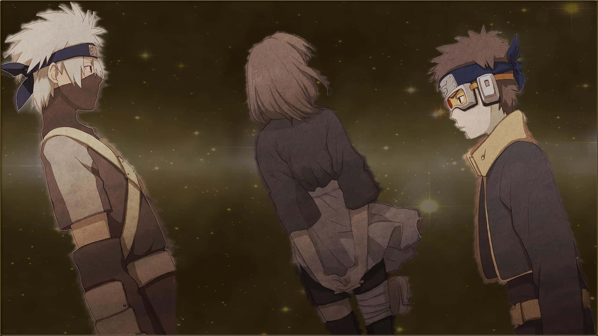 "Kakashi and Obito - Side by side comrades, forever rivals." Wallpaper