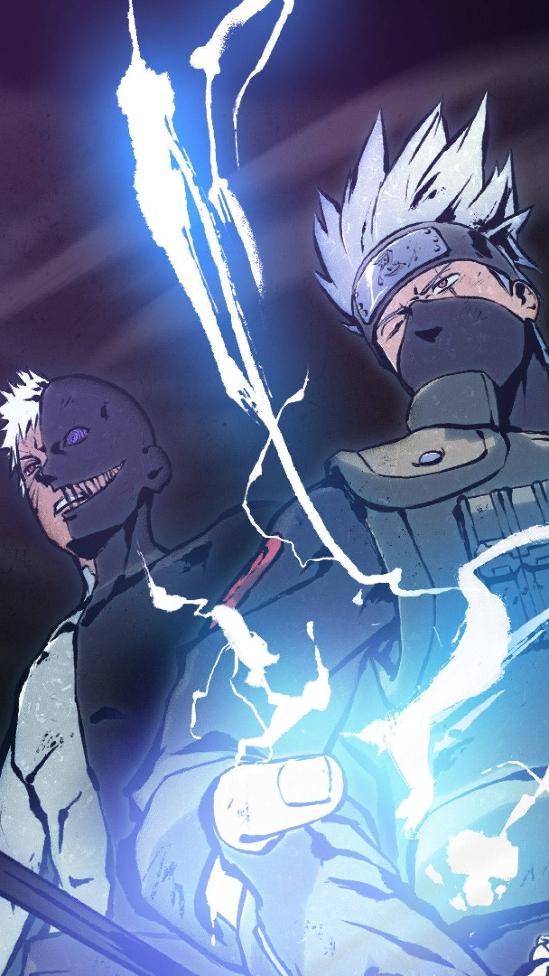 Friend or foe? The epic clash between Kakashi and Obito. Wallpaper