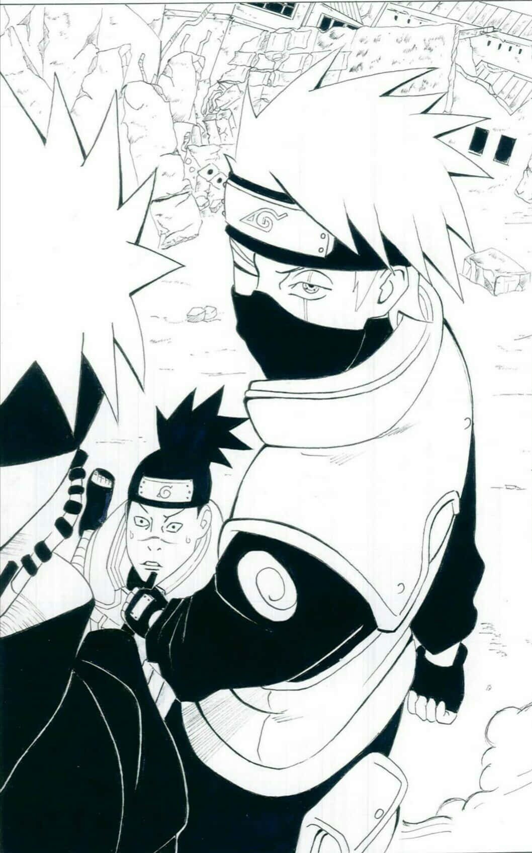 Kakashi Hatake and Pain confront each other in an intense battle Wallpaper