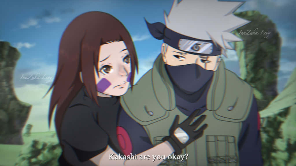 A nostalgic moment between Kakashi and Rin from Naruto series Wallpaper