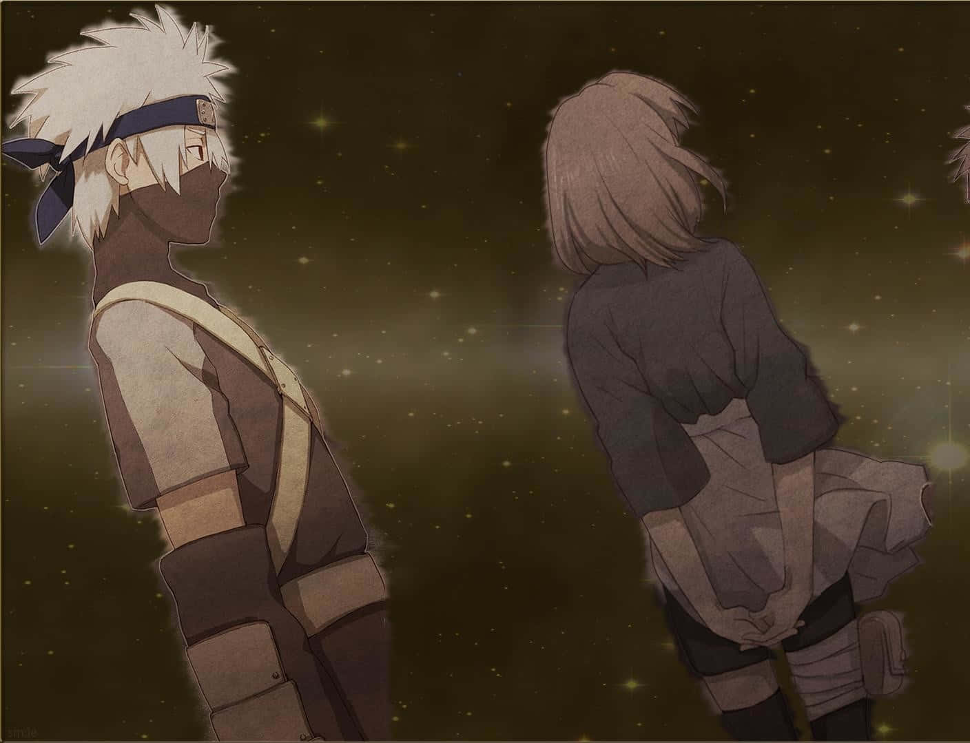 Kakashi and Rin, The Bond of Teammates Wallpaper