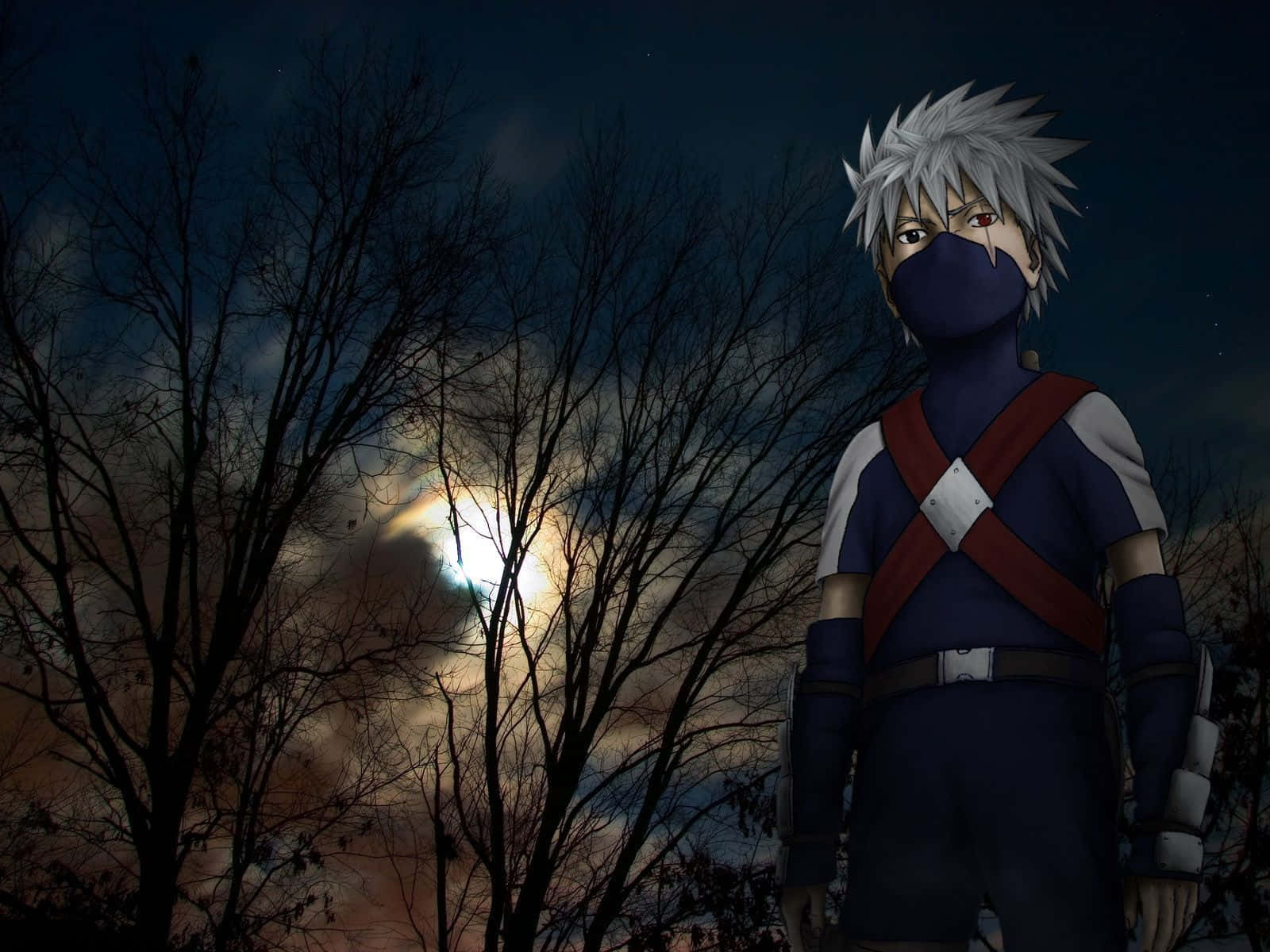 Kakashihatake Niño En Un Cielo Oscuro. Fondo de pantalla