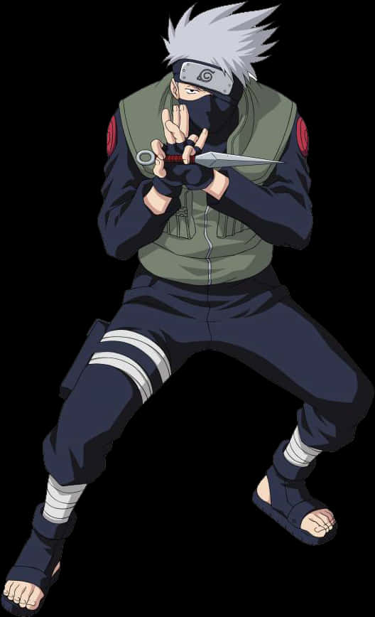 Kakashi Hatake Ninja Pose PNG