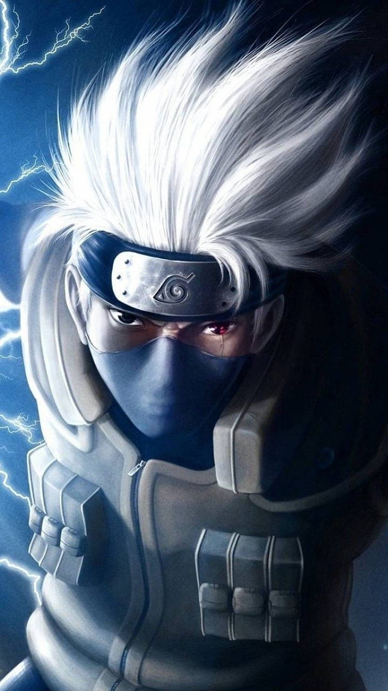 Kakashi iPhone Silver Armored Outfit Gray Hair Wallpaper