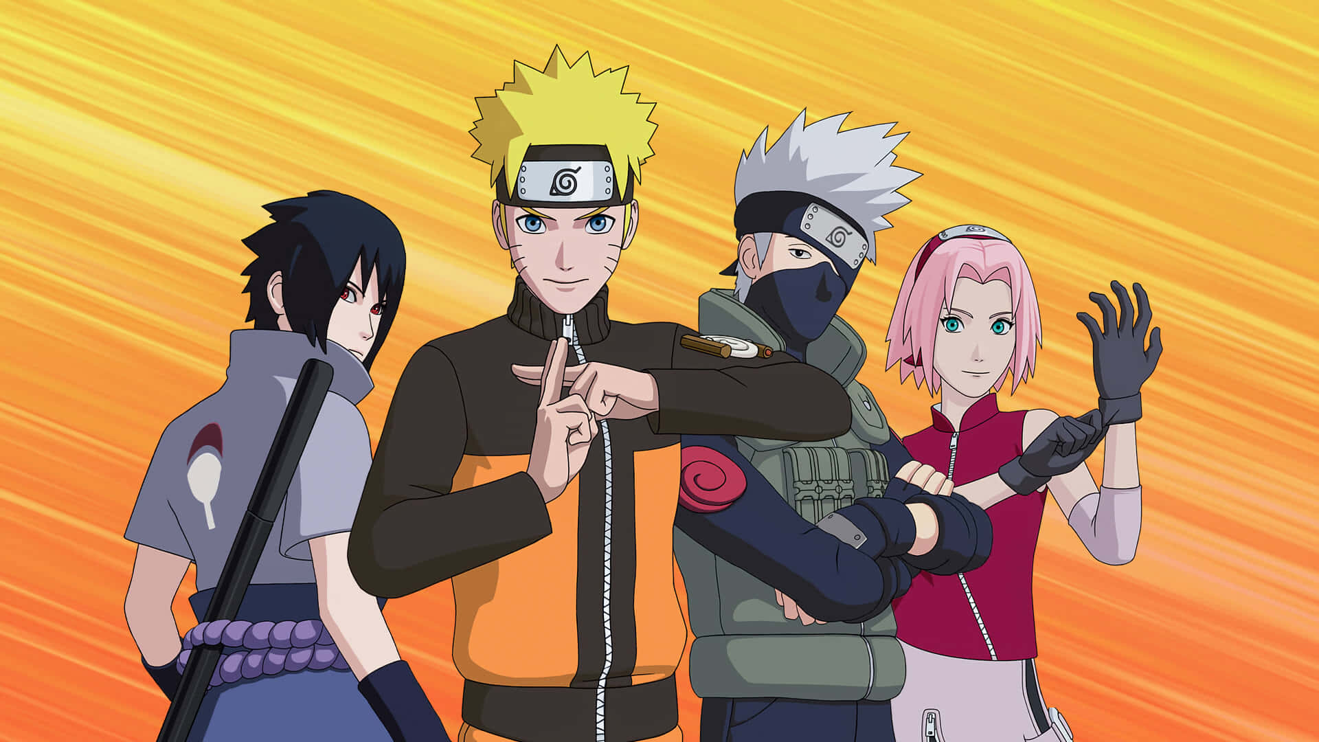 Trêsdos Ninjas Lendários - Naruto, Sasuke E Kakashi Papel de Parede
