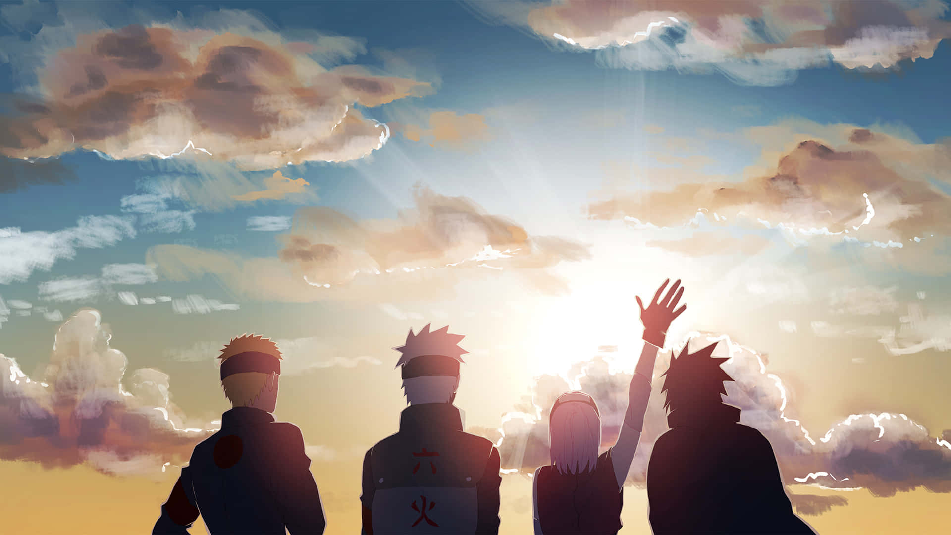 "The three Kakashi, Naruto and Sasuke stand united." Wallpaper