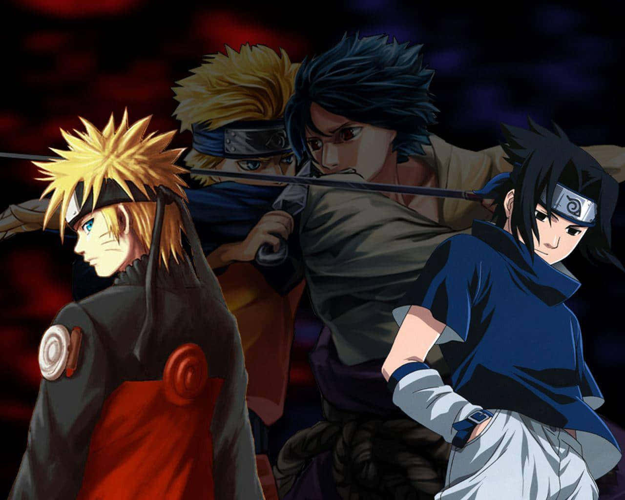 Naruto, Sasuke and their mentor Kakashi Wallpaper