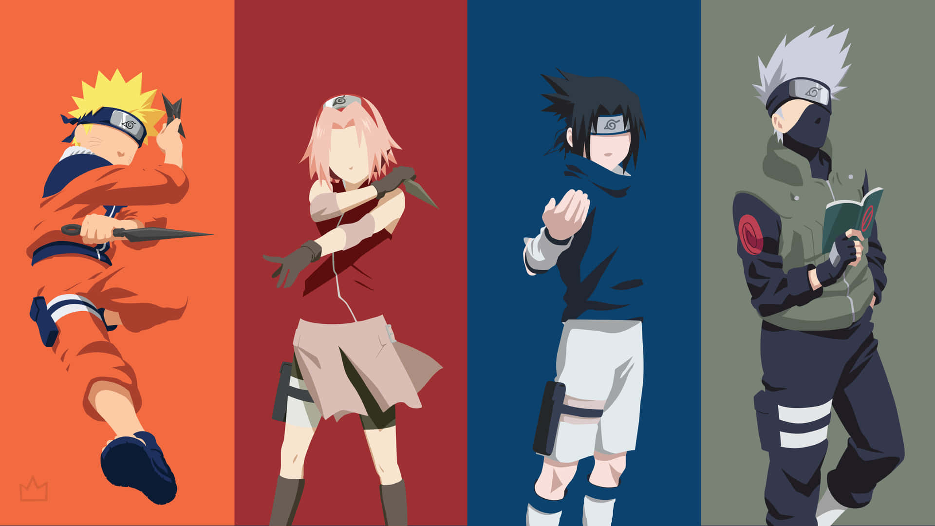 Friends are faster than rivals—In this image are Naruto, Kakashi, and Sasuke. Wallpaper