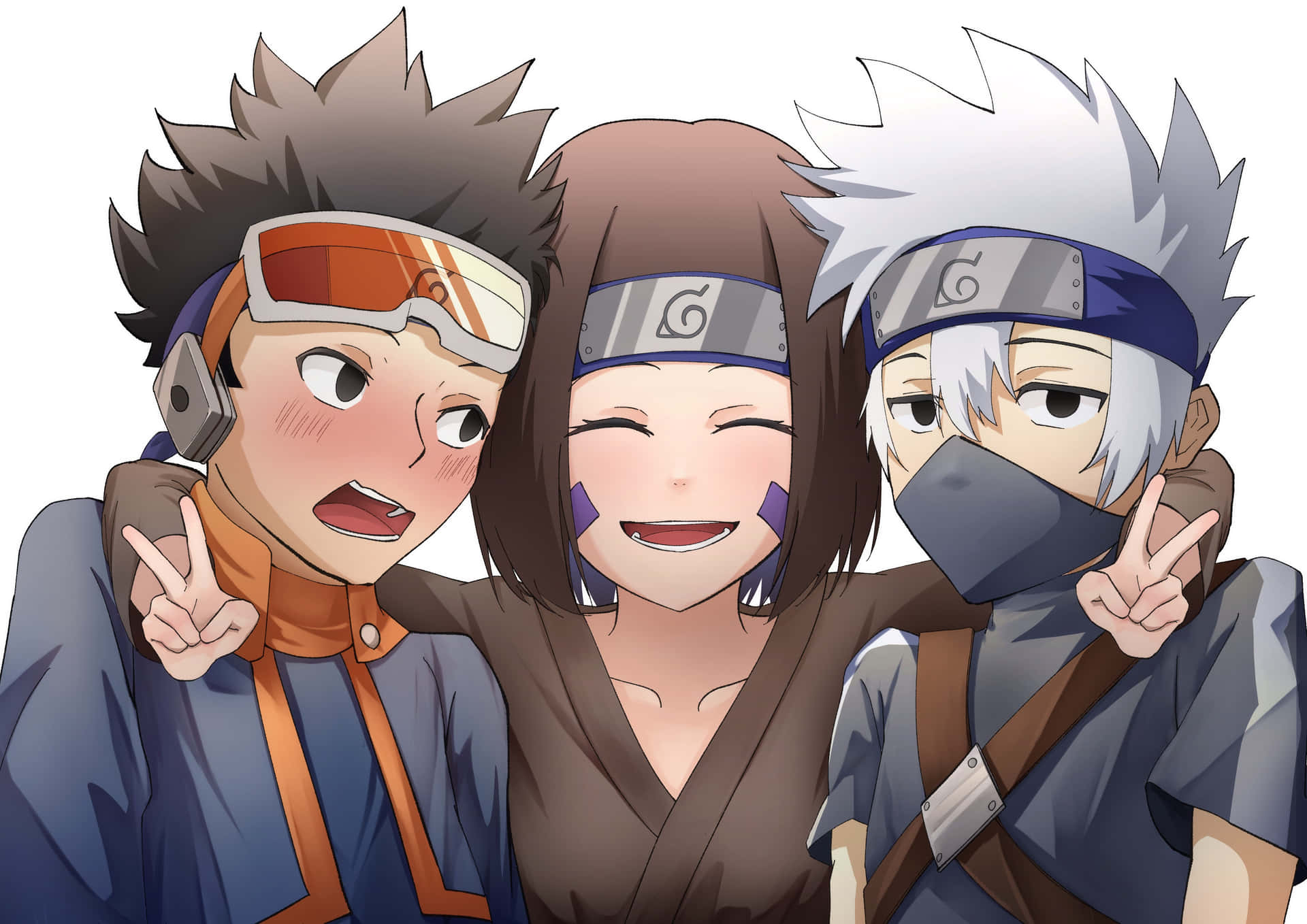 Kakashi With Team Picture