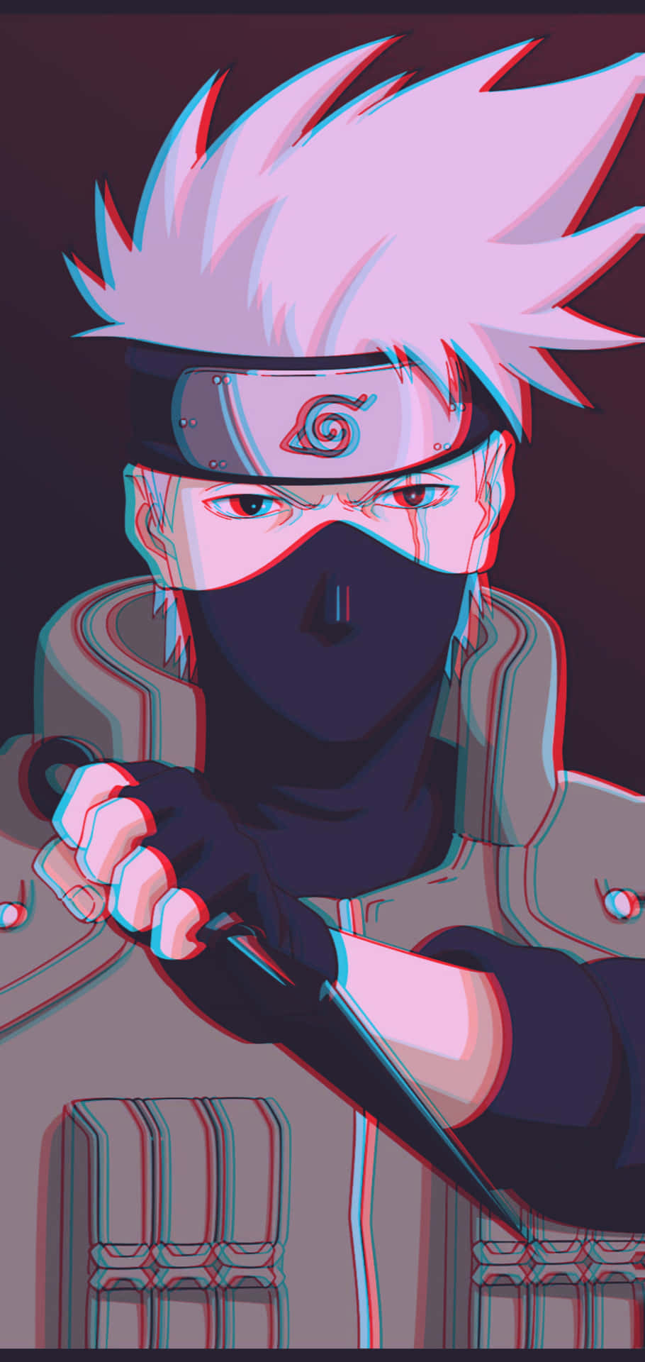 Kakashi Picture With Glitch Filter