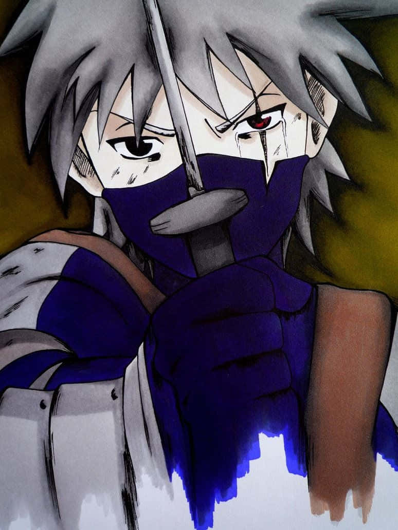 Sharinganfrån Kakashi Hatake, En Mäktig Ninja Från Hidden Leaf Village. Wallpaper
