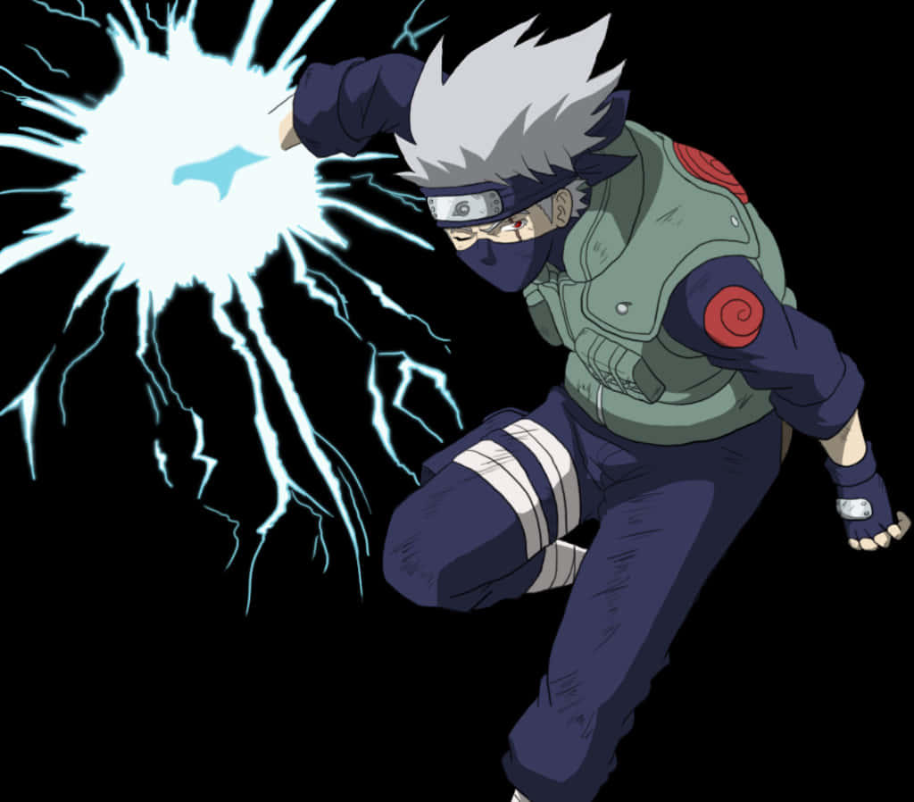 Kakashi_ Performing_ Chidori PNG