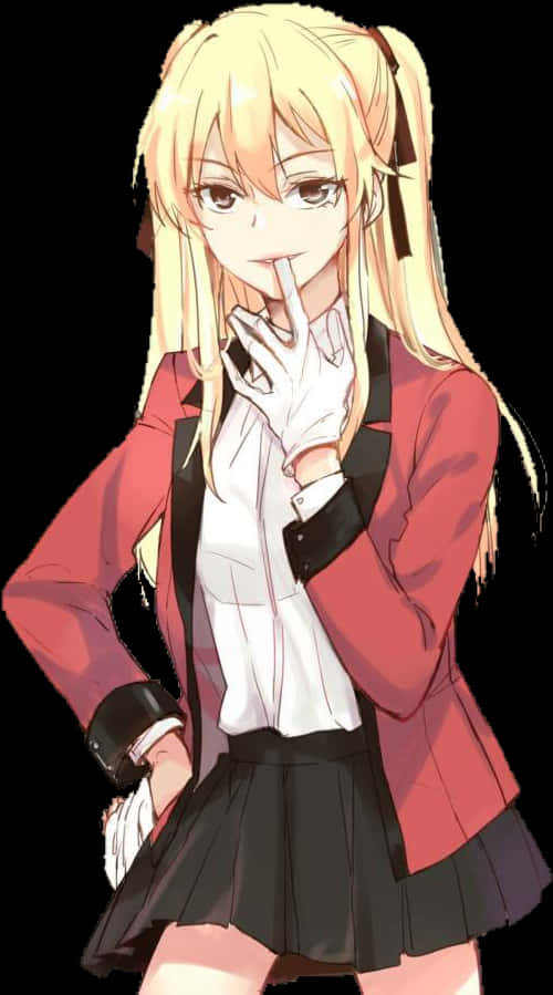 Kakegurui Character Pondering PNG