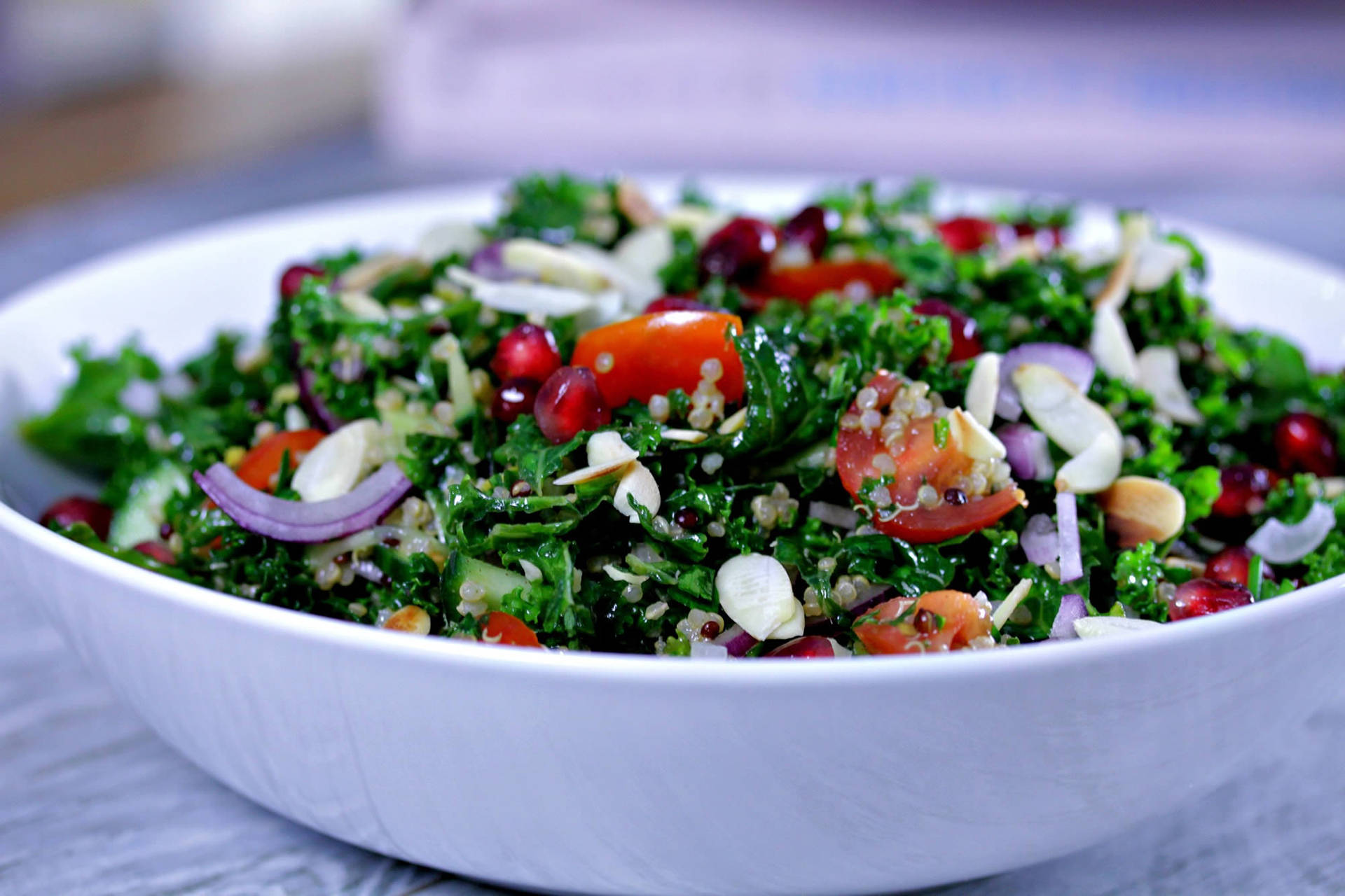 Kale Vegetable Salad Bowl Wallpaper