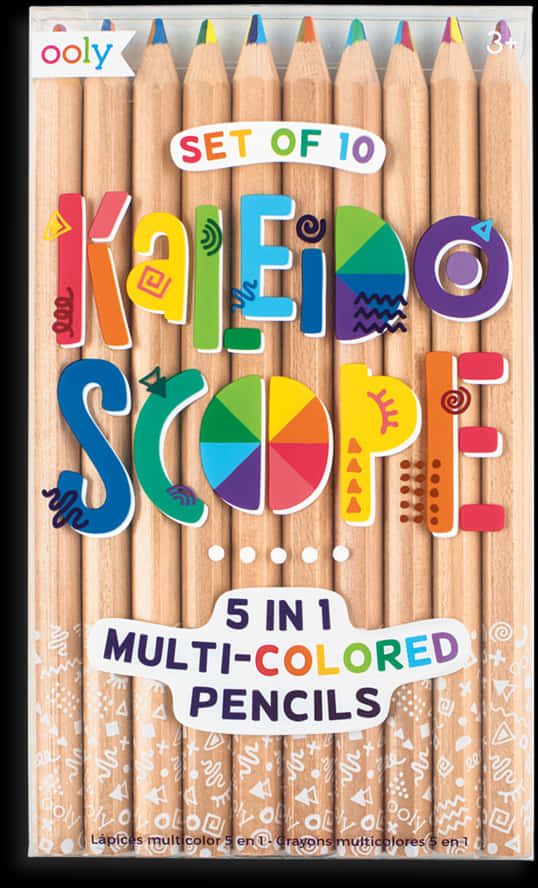 Kaleidoscope Multicolored Pencils Set PNG